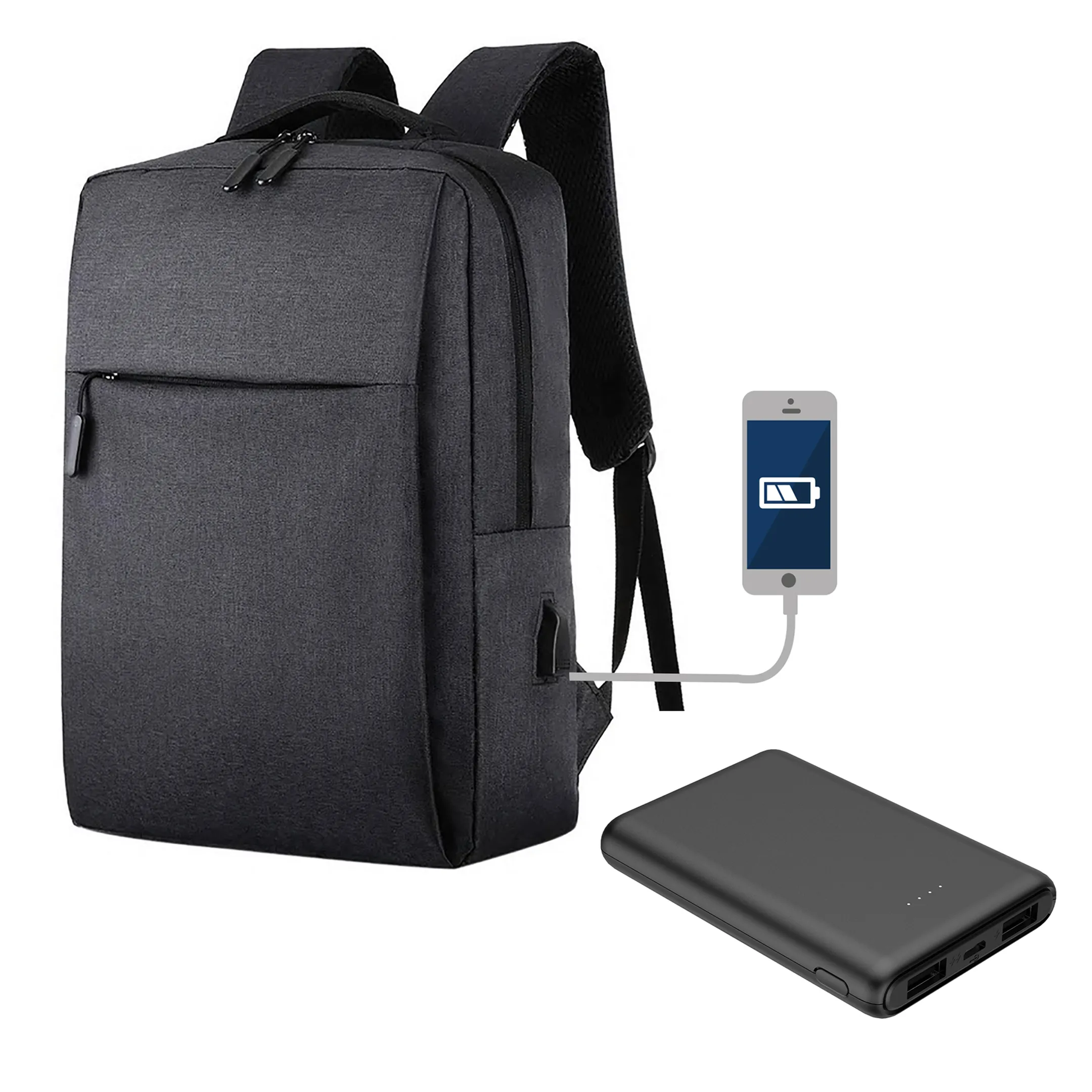 Backpack and external battery pack - Black