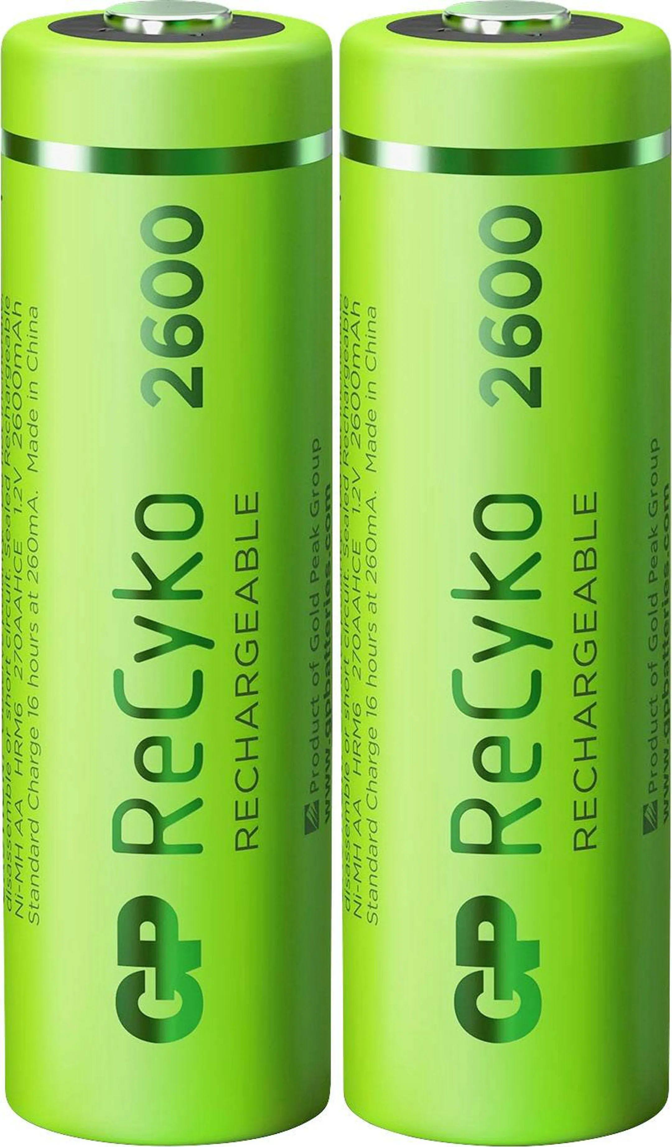 Lot de 2 piles rechargeables AA - 2600 mAh