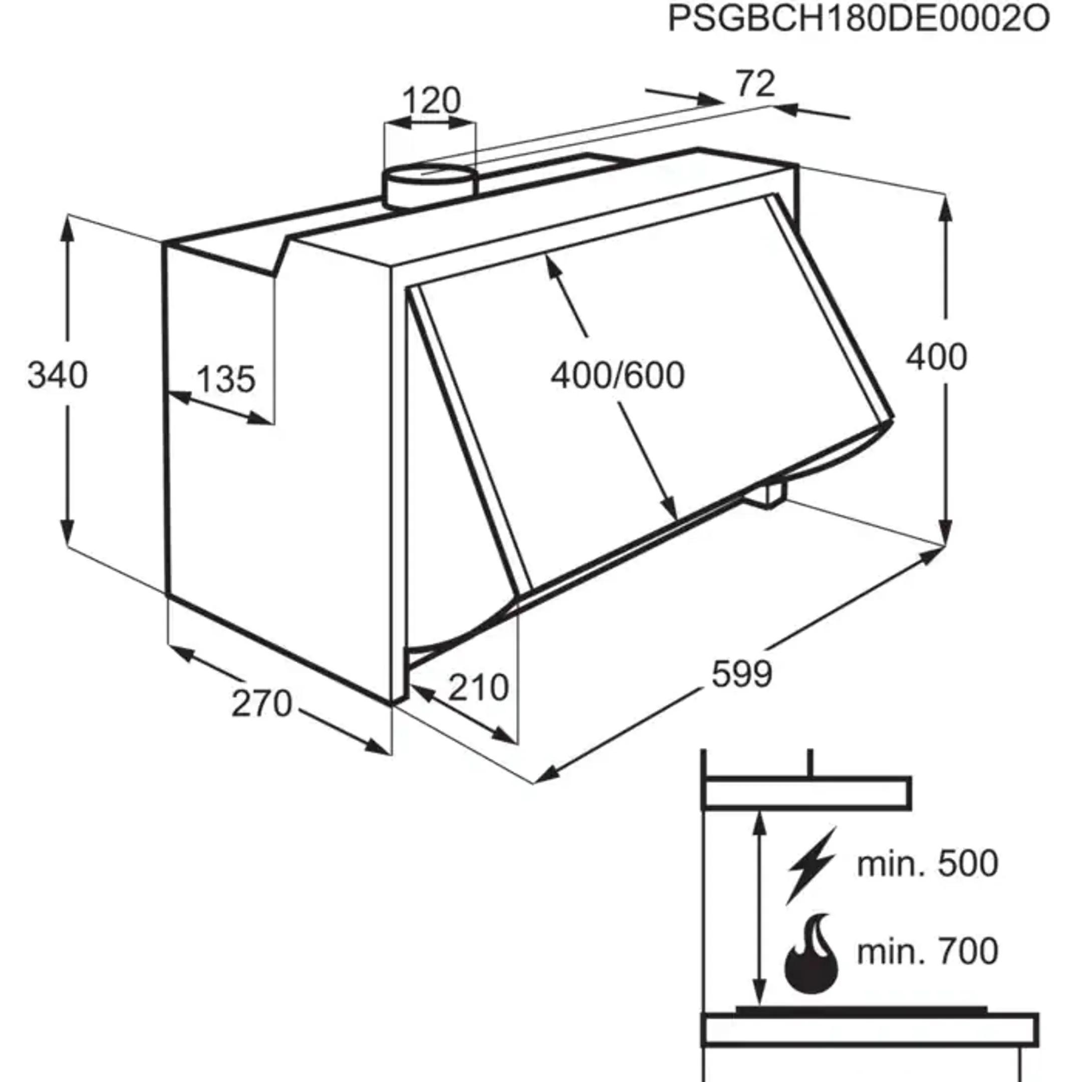 AEG Hotte intégrable DEB2631S image