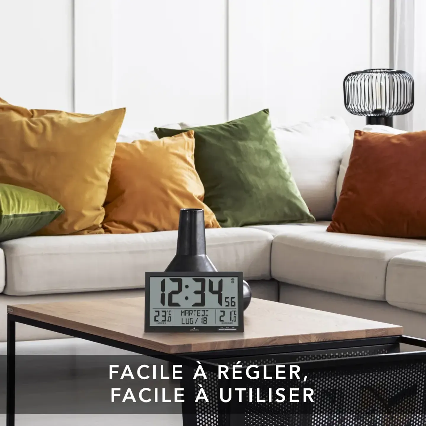Réveil Avec Projection Vocale - Affichage Heure/Température, Projecteur Pivotant, Fonction Snooze - Pour Chambre