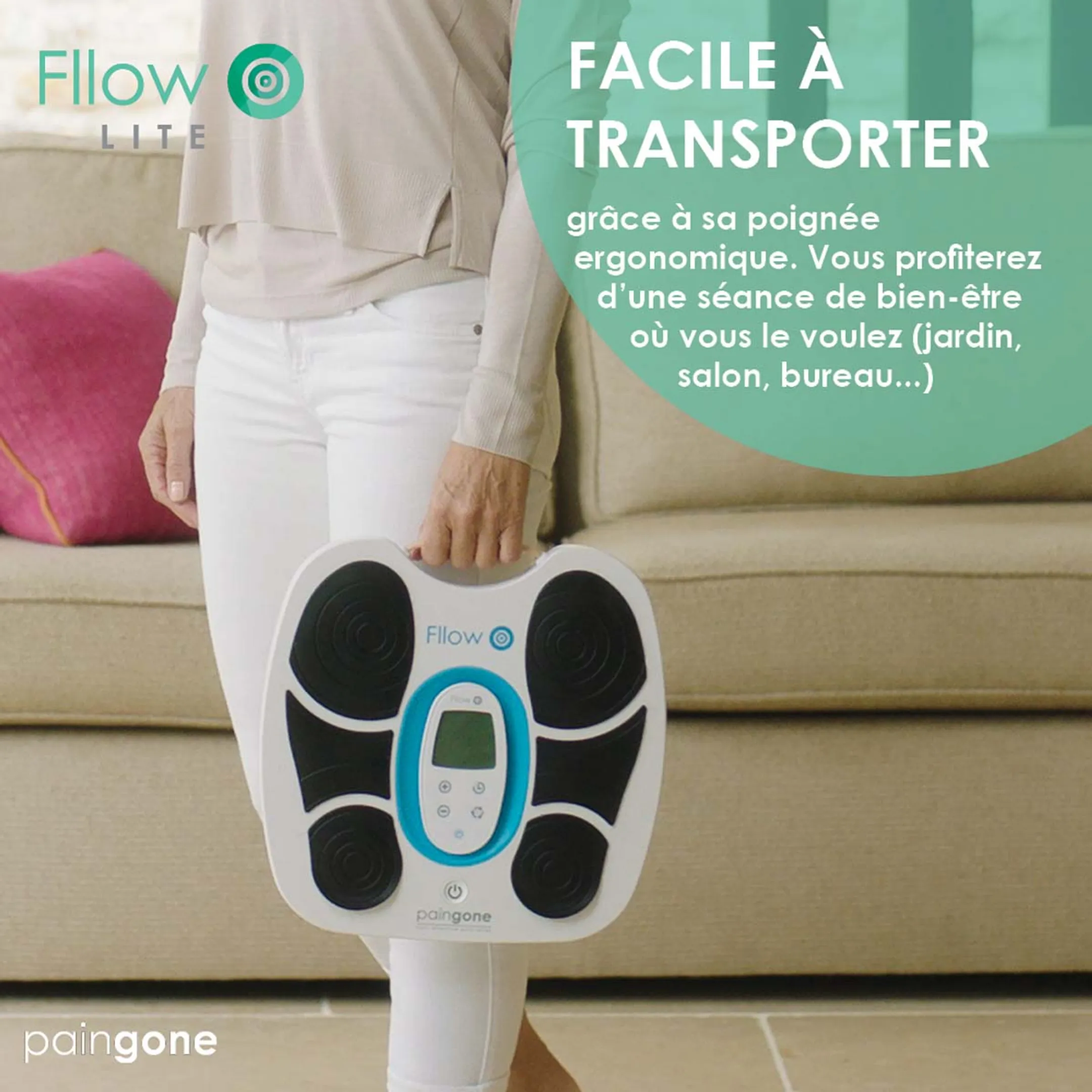 Paingone Stimulateur Musculaire Fllow Lite - Jambes Lourdes et Douloureuses image