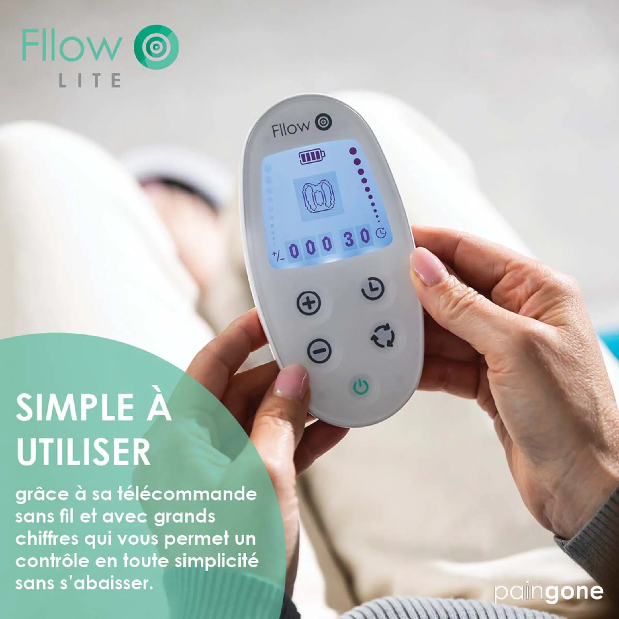 Paingone Stimulateur Musculaire Fllow Lite - Jambes Lourdes et Douloureuses image