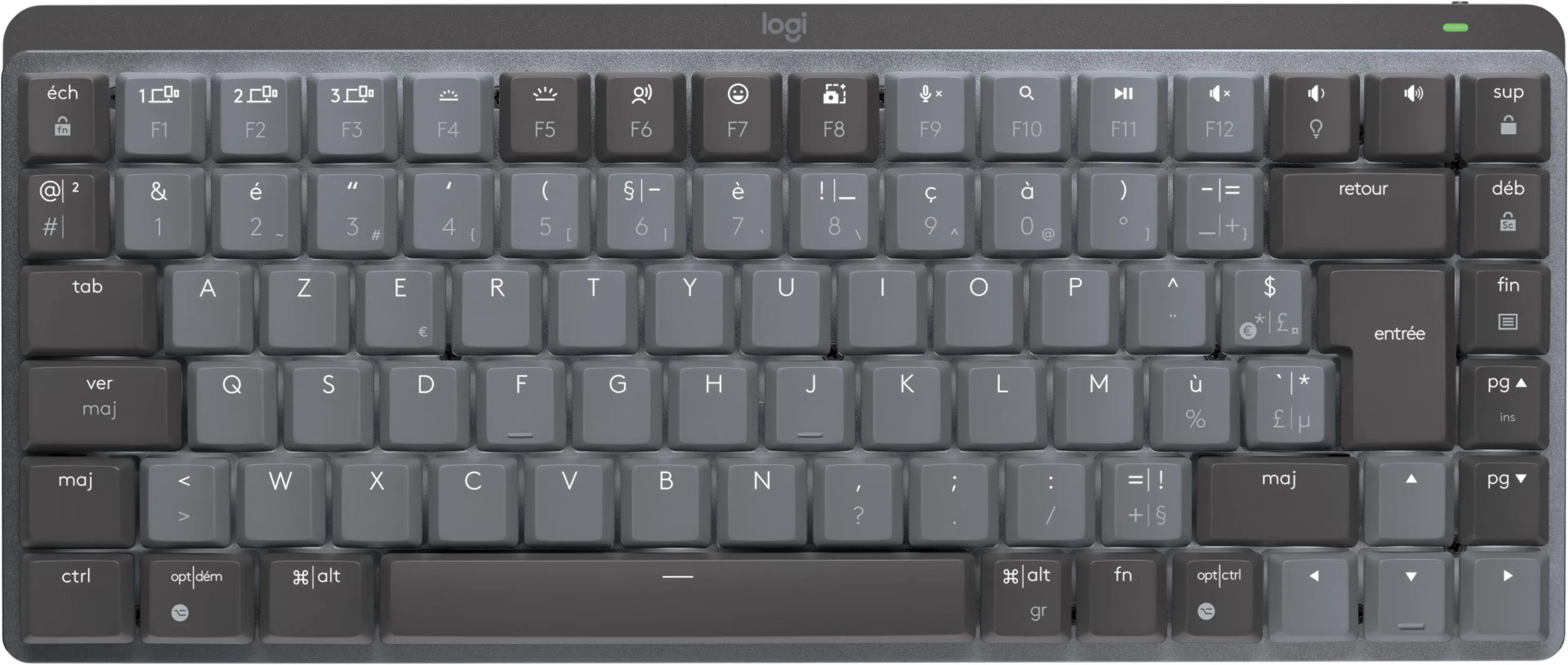 Logitech Wireless keyboard MX Mechanical Mini - Tactile Quiet - AZERTY (FR) - Graphite image