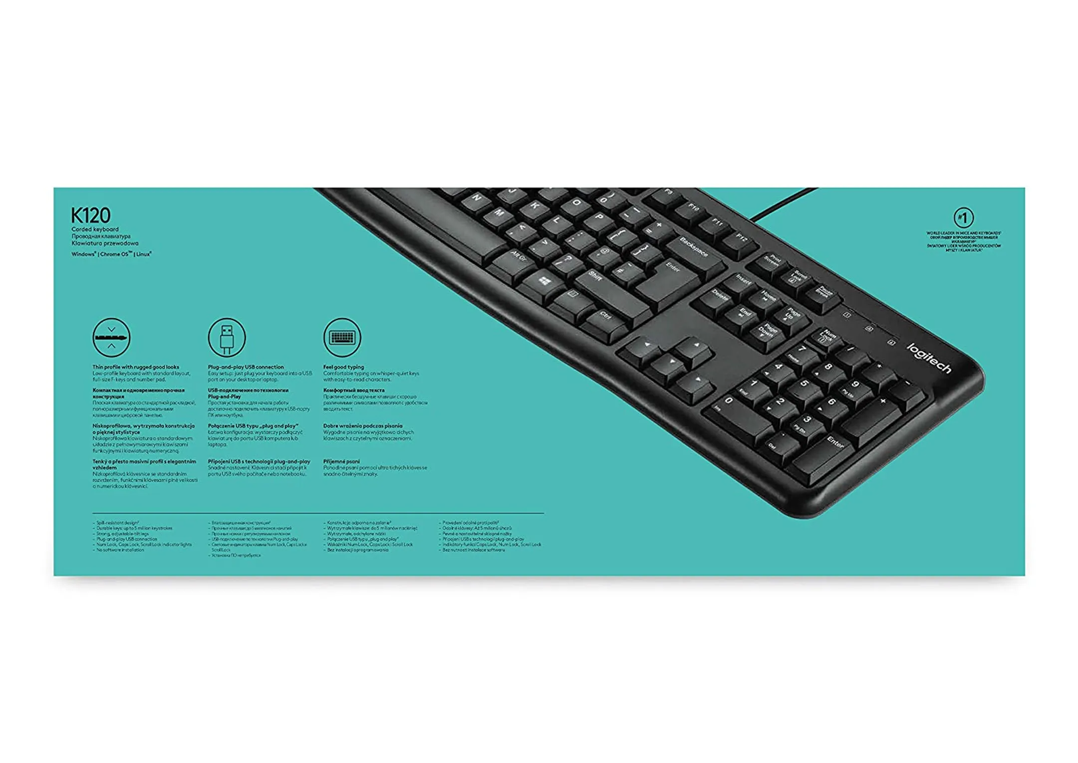 Logitech Clavier K120 - QWERTY (US) - Noir image