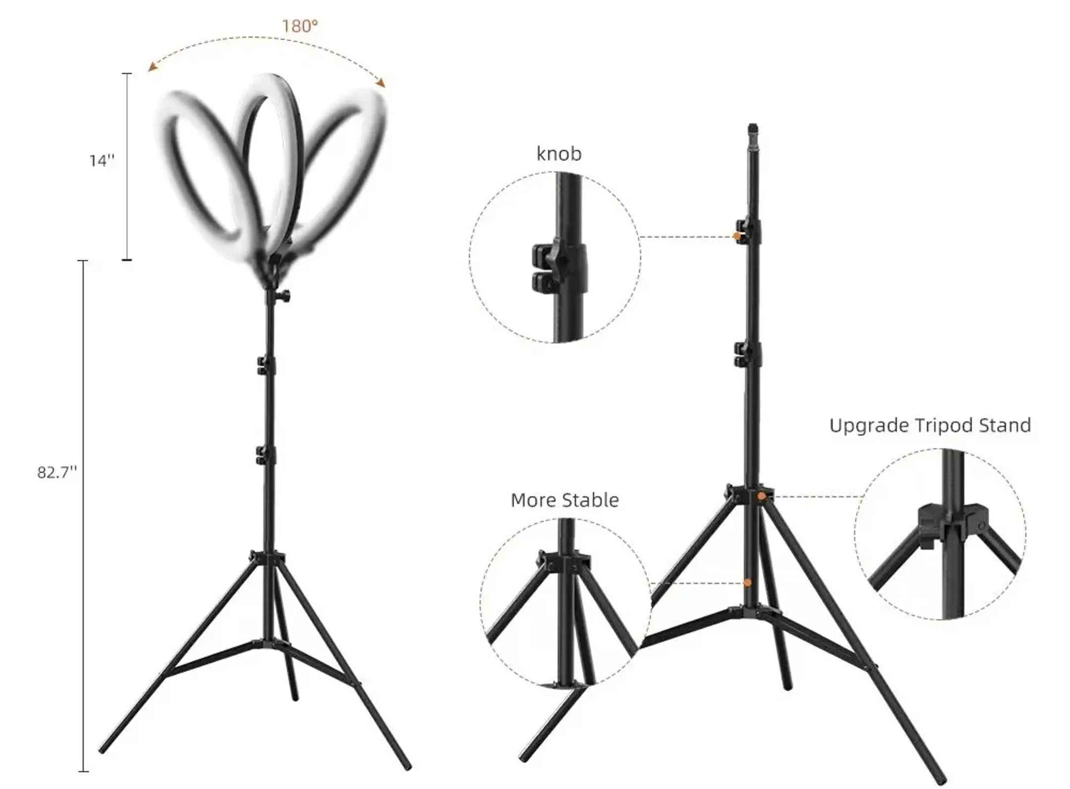 ESSENTIEL-B Ring light avec Trépied - 14 pouces image
