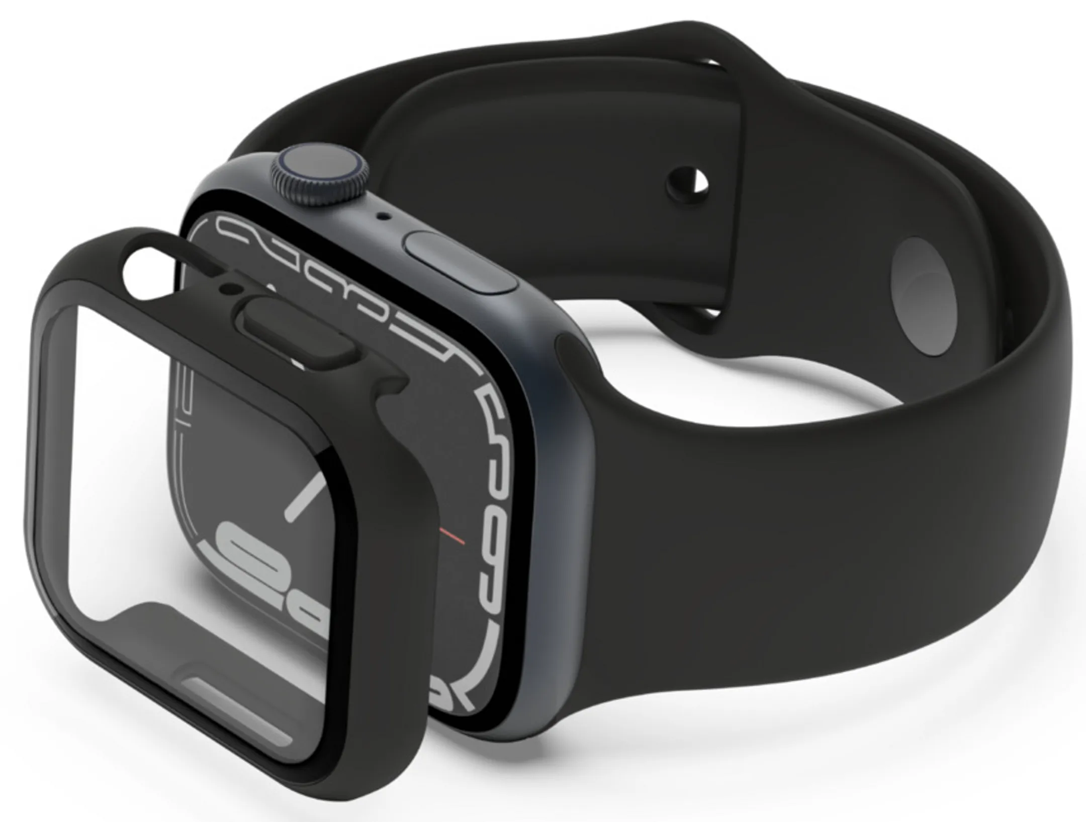 Protection d'écran 2-en-1 pour Apple Watch 40/41 - Noir