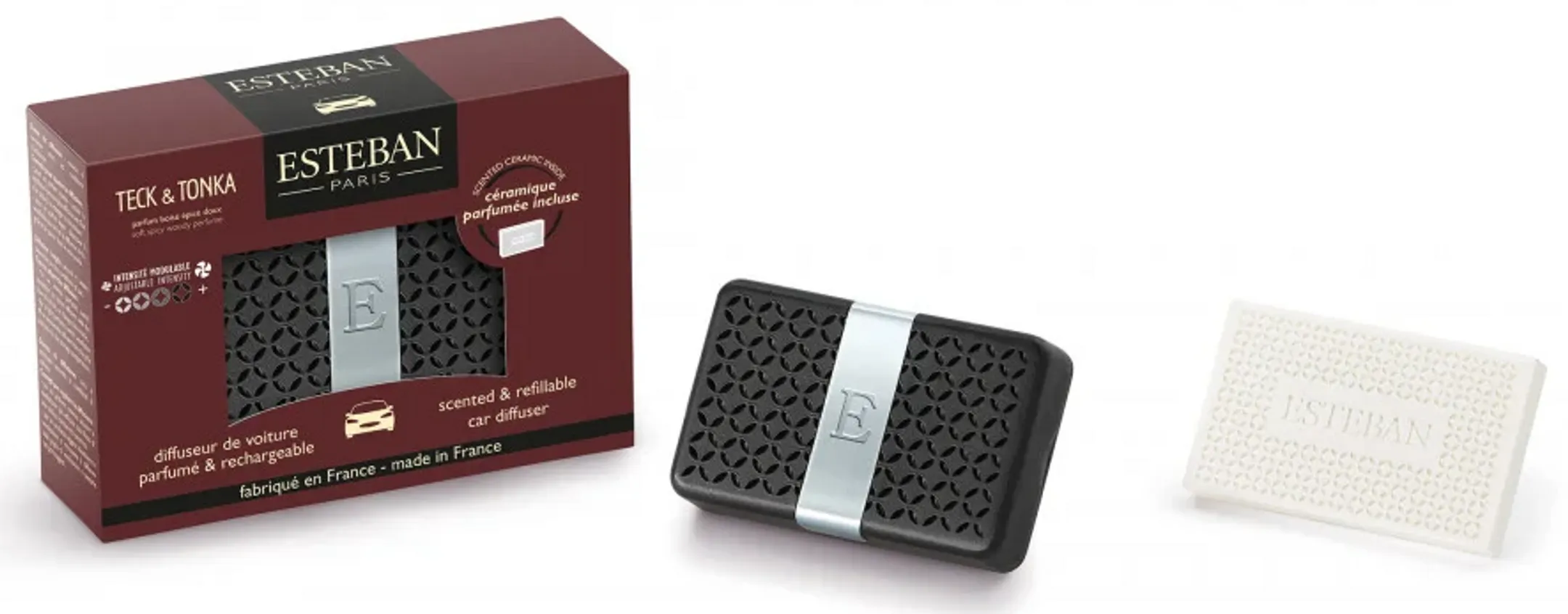 Wiederaufladbarer Autodiffusor Teak und Tonka