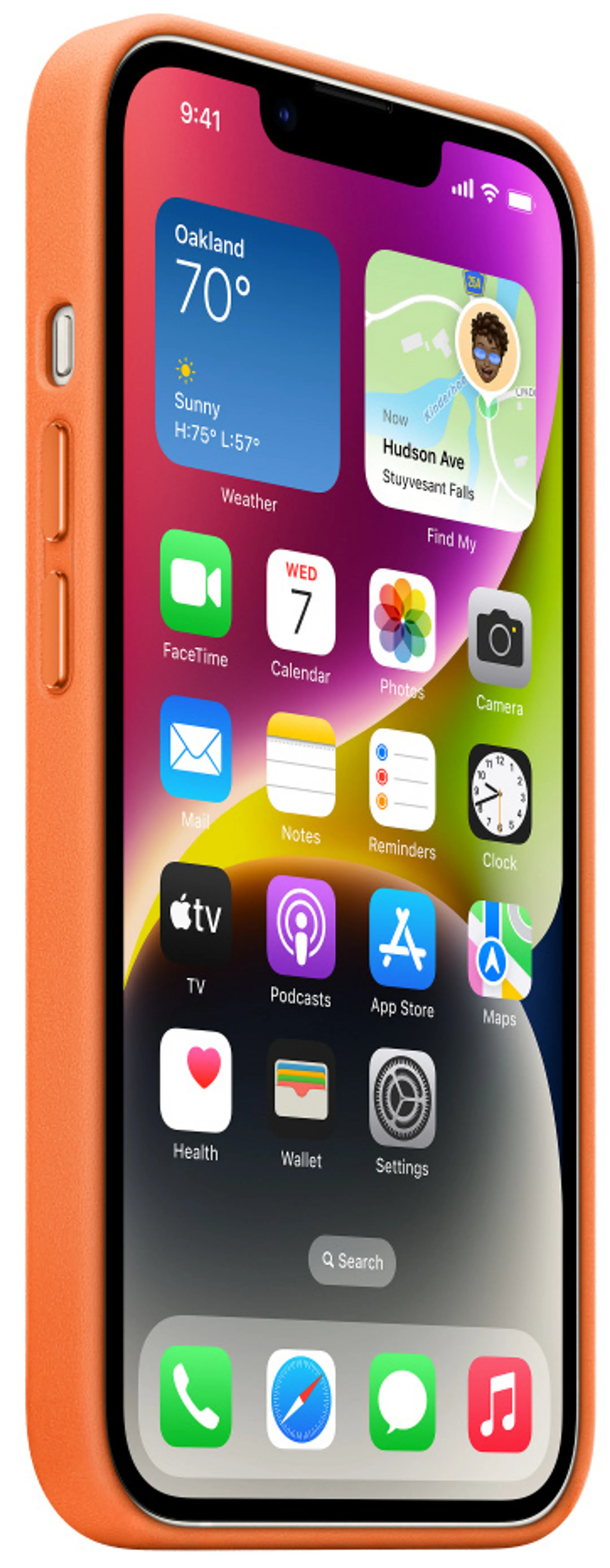 Apple Coque en cuir avec MagSafe pour iPhone 14 plus - Orange image