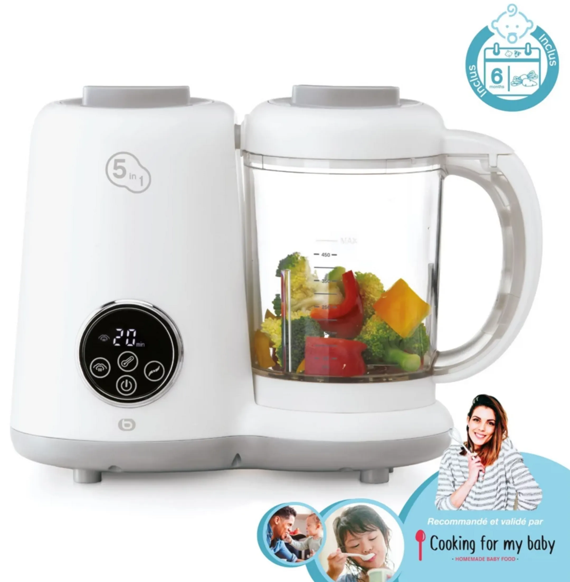 ESSENTIEL-B Mixeur Cuiseur Bébé b-cook - Blanc image