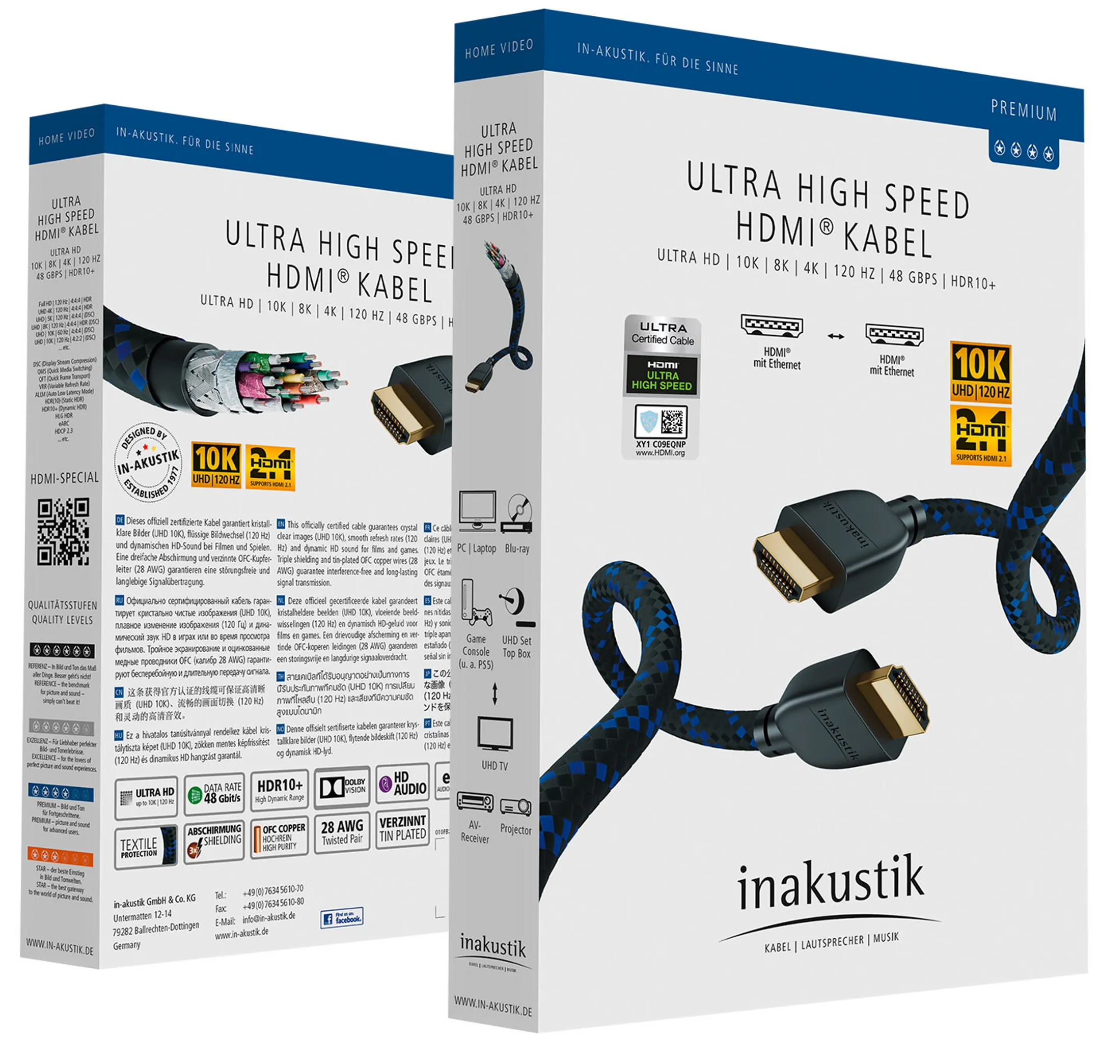 In-Akustik HDMI Cable Ultra haute vitesse avec Ethernet | HDMI 2.1 - 3m image