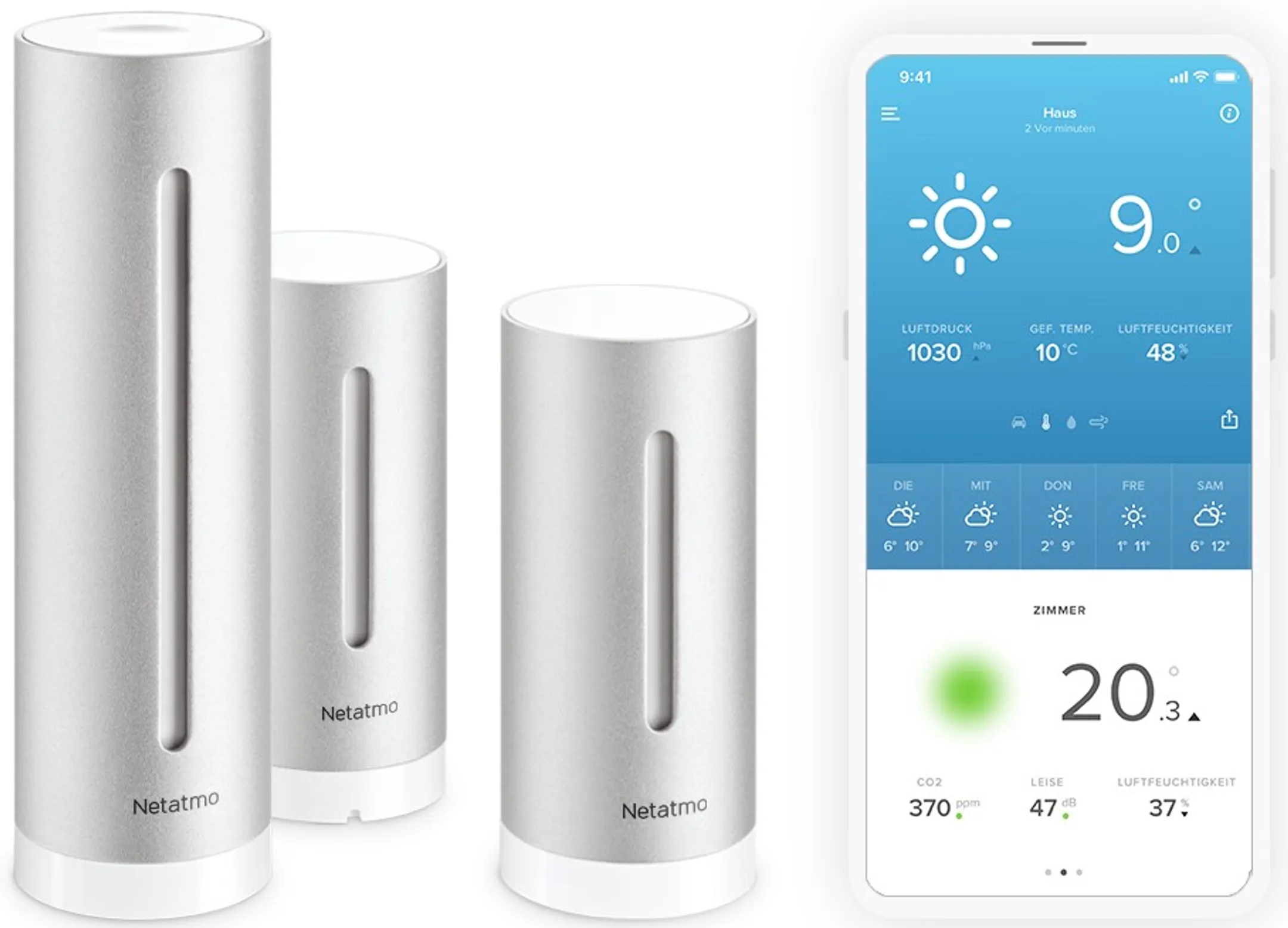 Netatmo Smart Wetterstation + Zusätzliches Smartes Innenmodul für Smarte Wetterstation image
