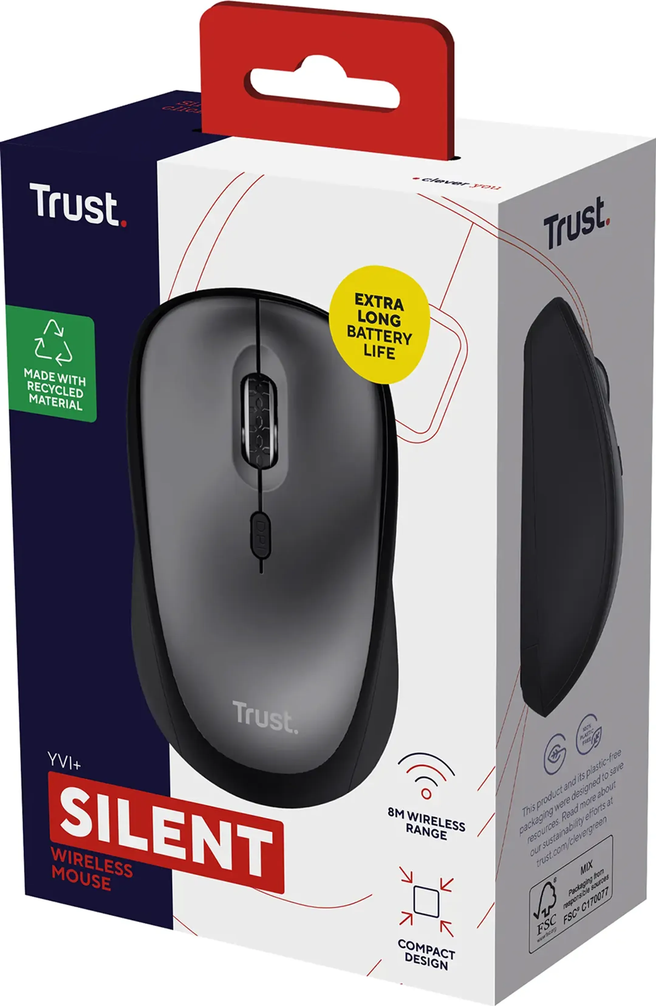 Trust Drathlose Maus Yvi+ - Schwarz image