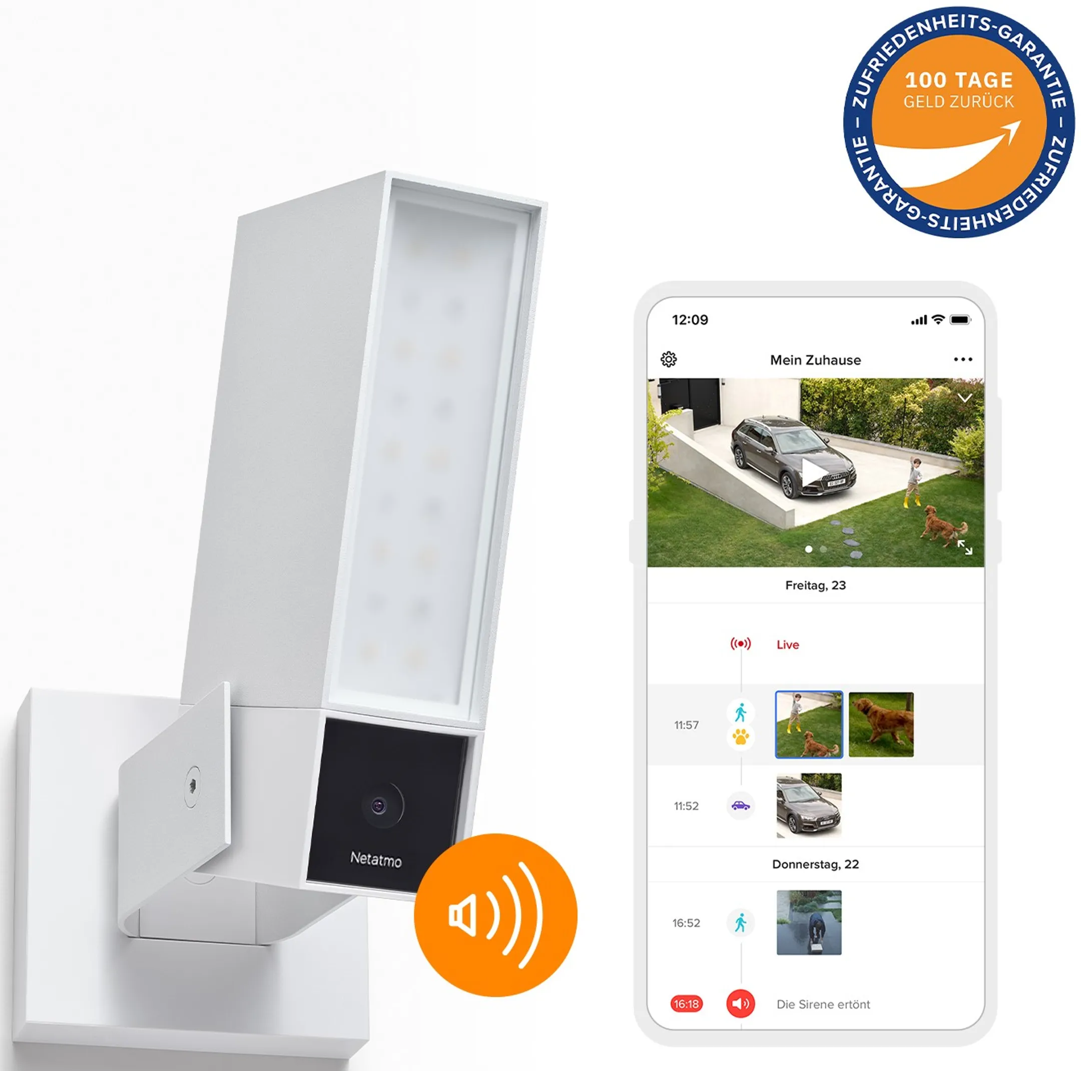 Netatmo Smarte Außenkamera mit Alarmsirene - Weiss image