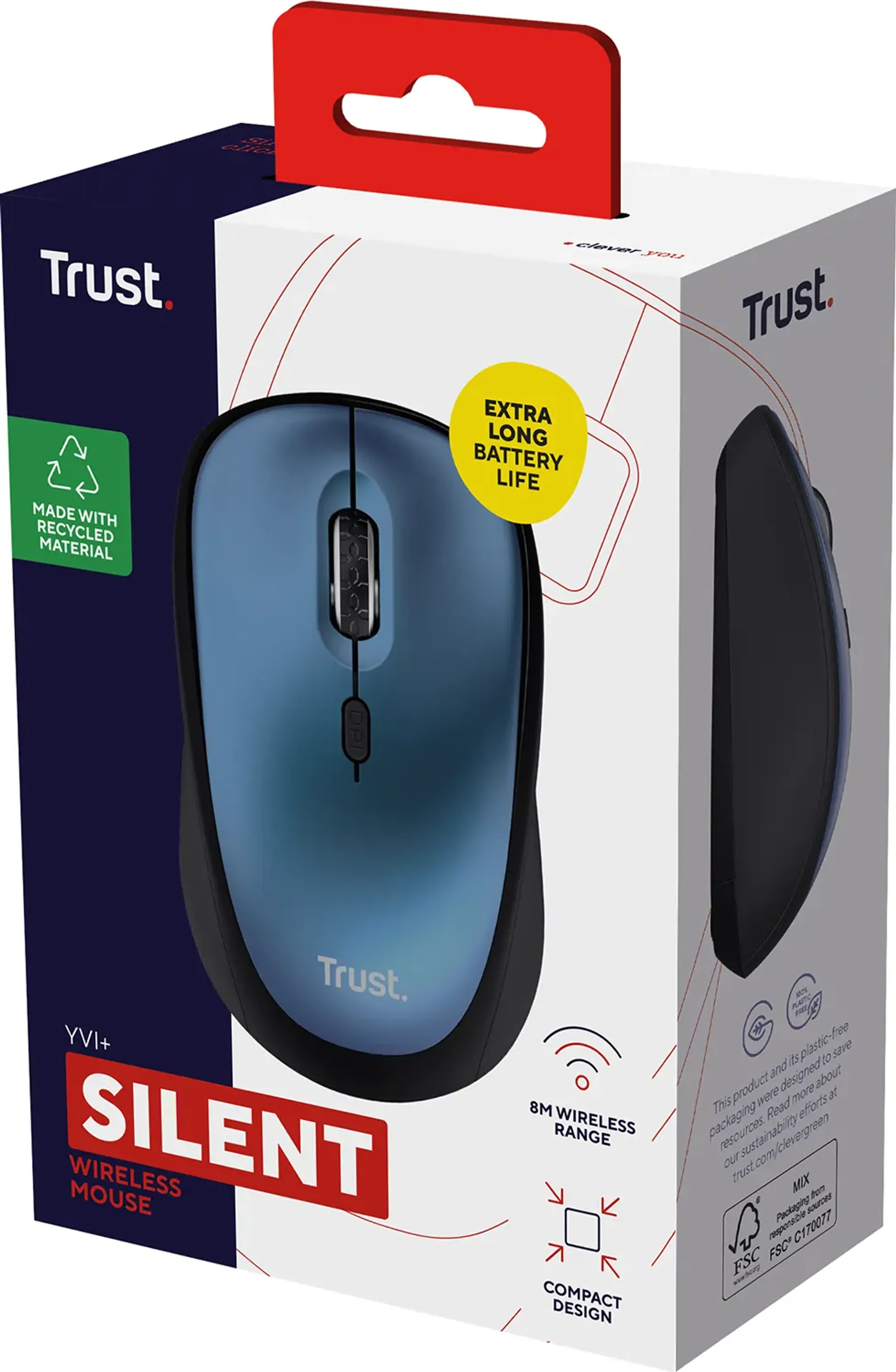 Trust Drathlose Maus Yvi+ - Blau image