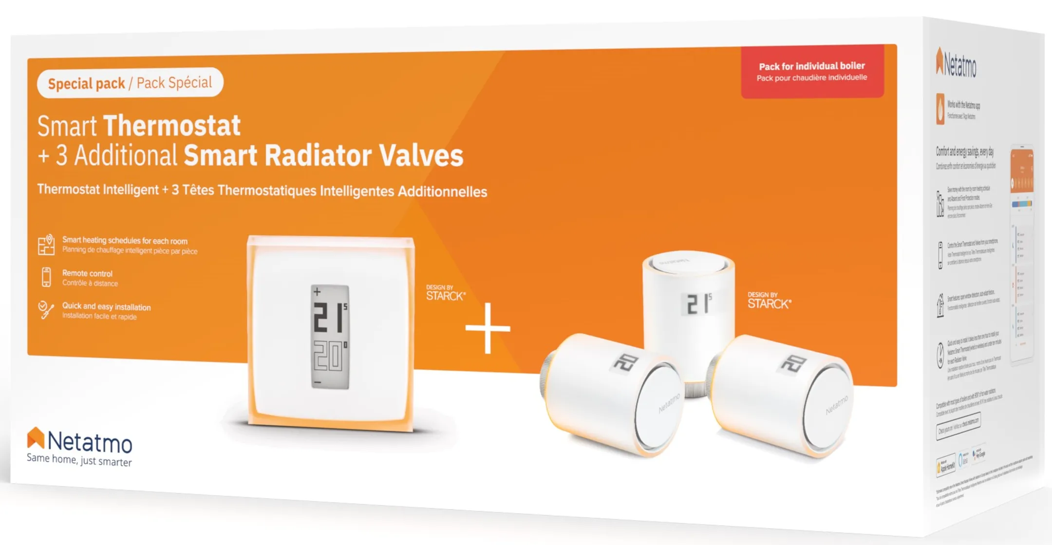 Netatmo Kit Smartes Thermostat + 3 Smarte Heizkörperthermostate image