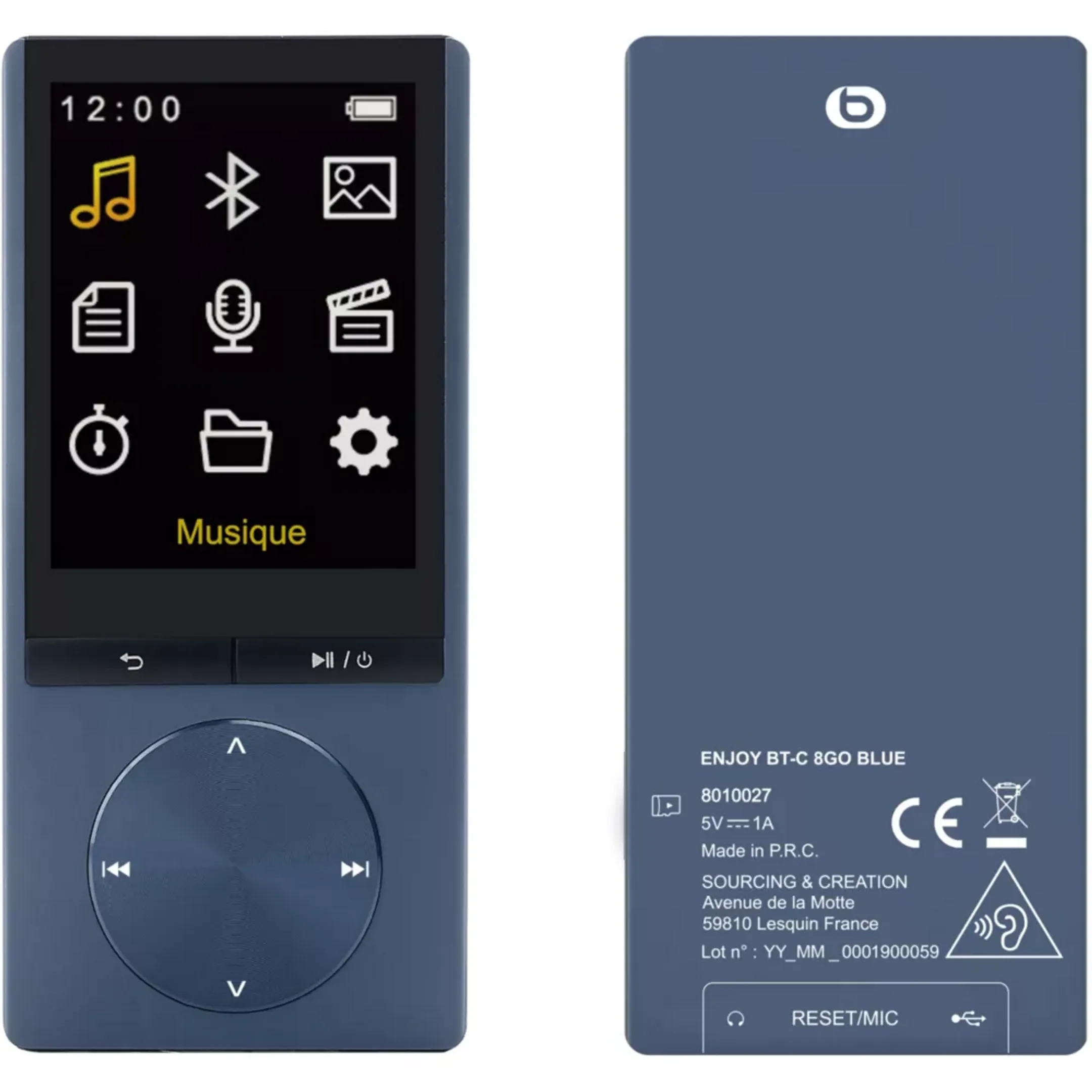 ESSENTIEL-B Lecteur MP4 Enjoy BT-C - Bleu image