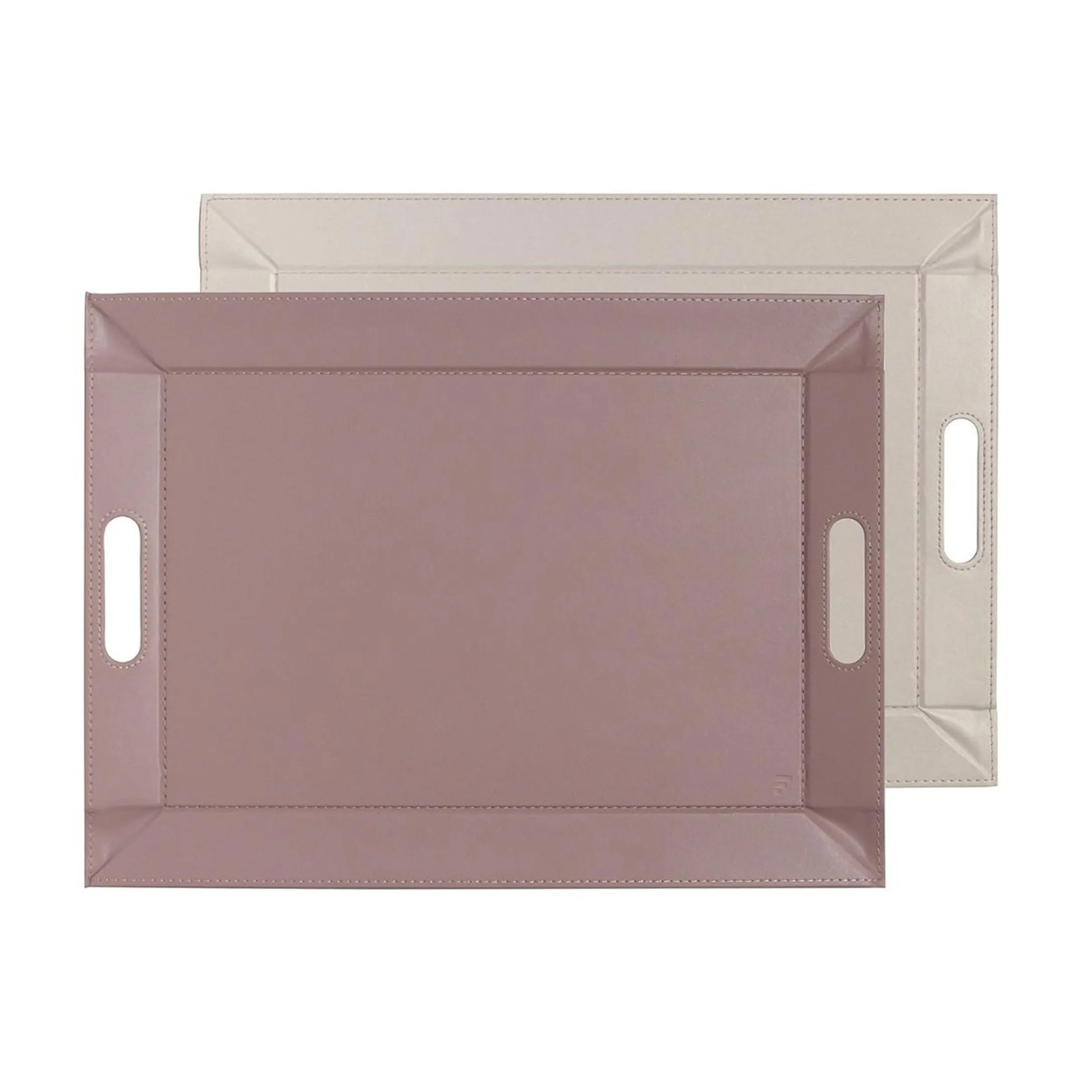 Plateau réversible Simili cuir rose/crème : FFTM2561