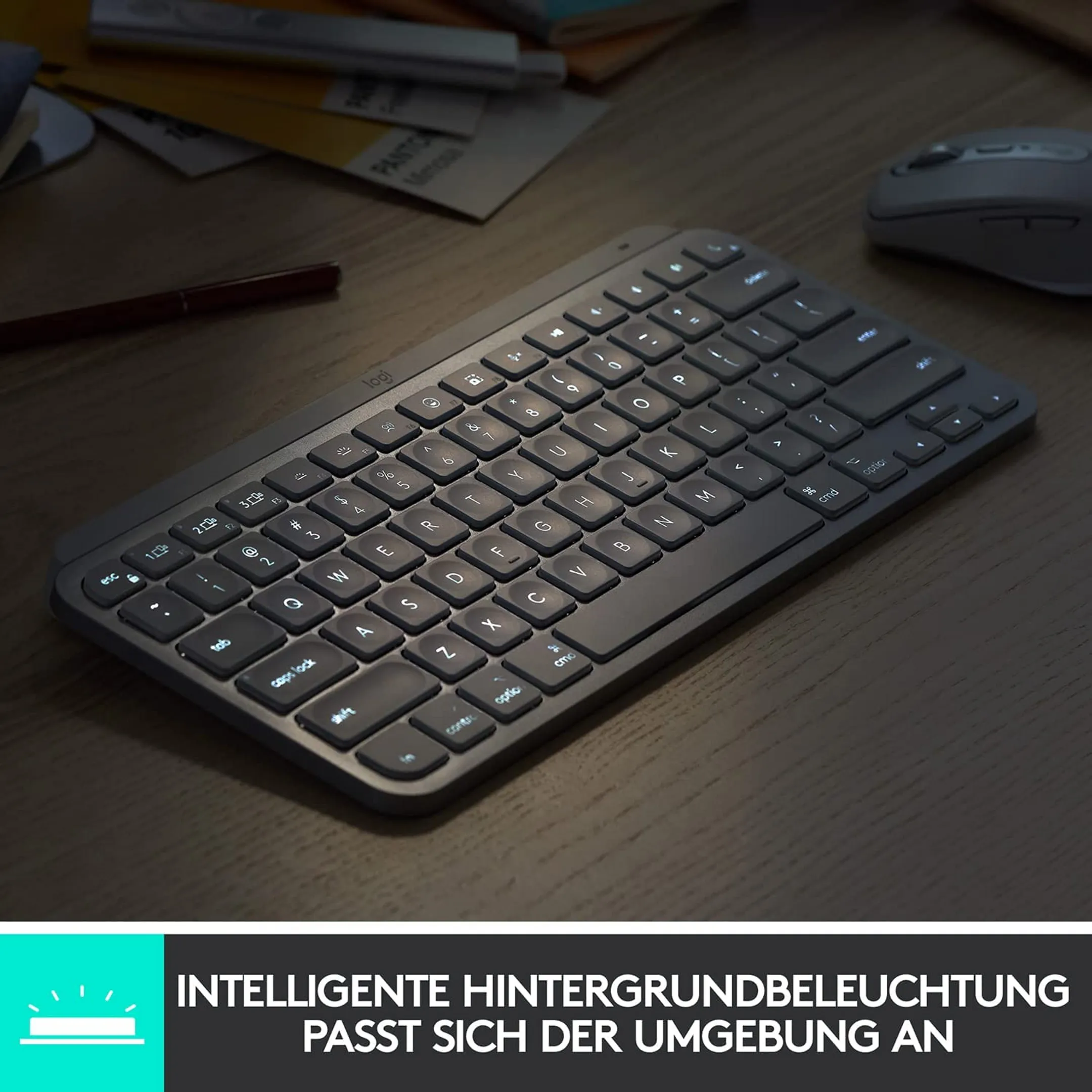 Logitech Kabellose Tastatur MX Keys Mini - AZERTY (FR) - Hellgrau image