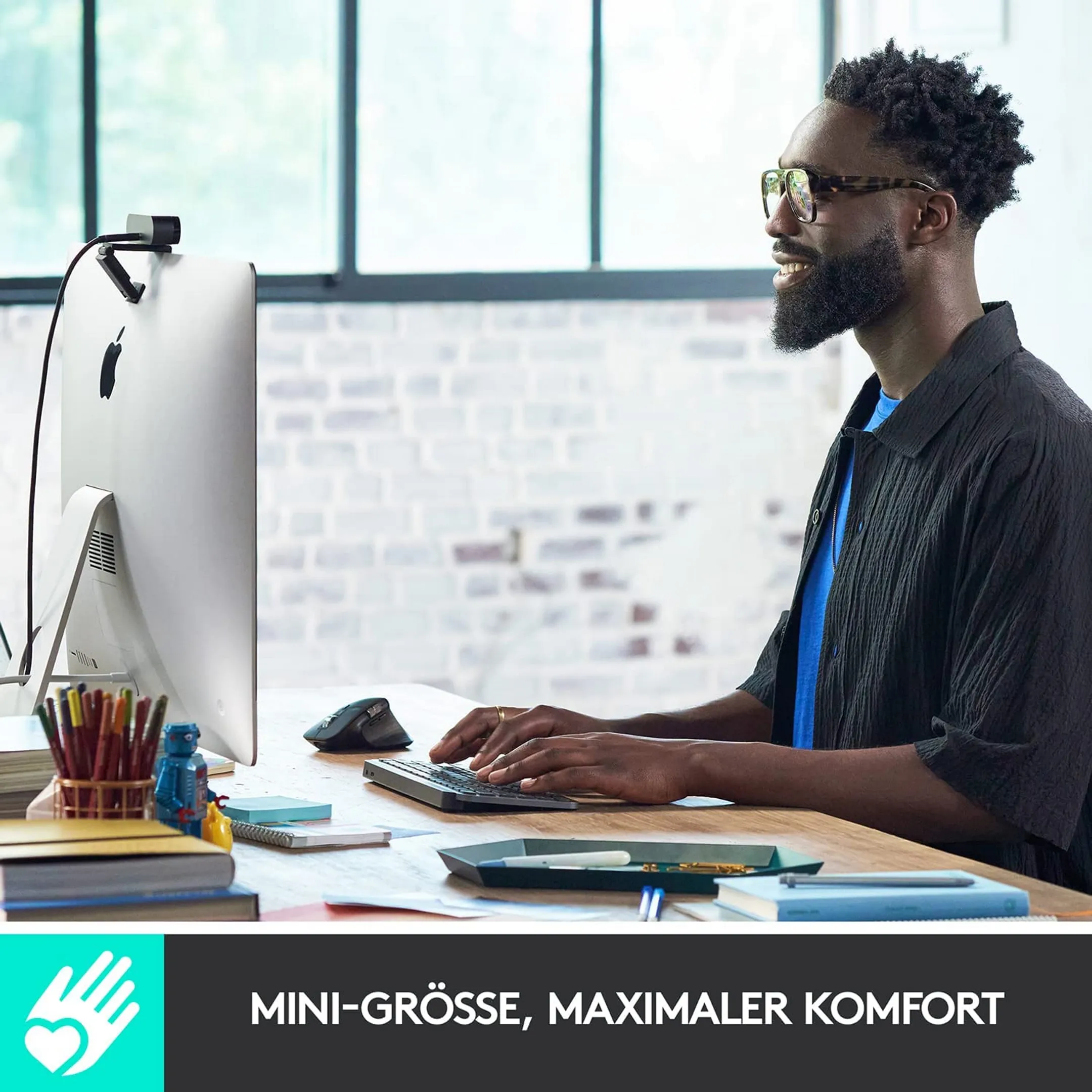 Logitech Kabellose Tastatur MX Keys Mini - AZERTY (FR) - Hellgrau image