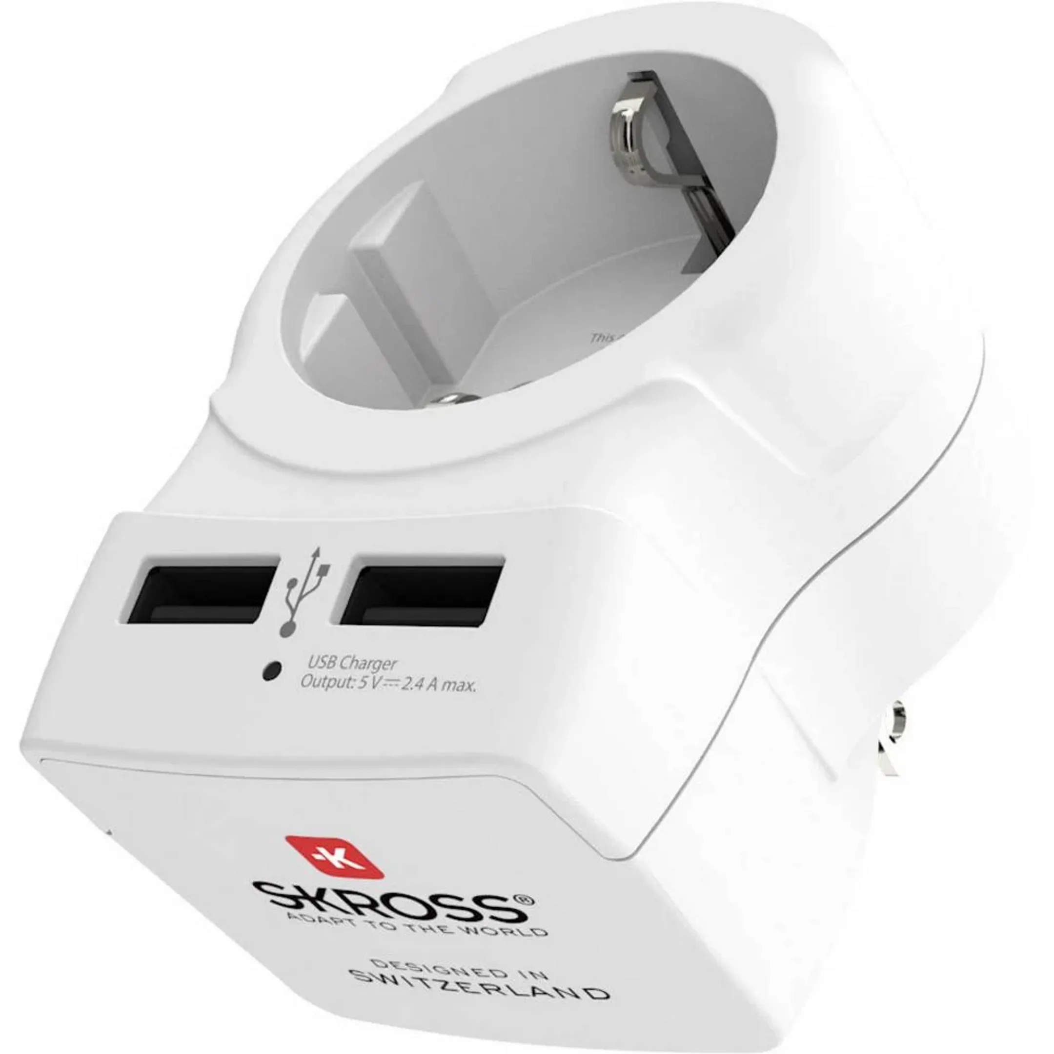Skross Europe to USA country adapter with two USB ports image