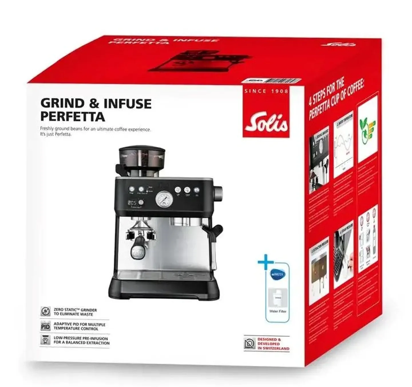 Solis Espresso machine Grind & Infuse Perfetta Black HIFI international