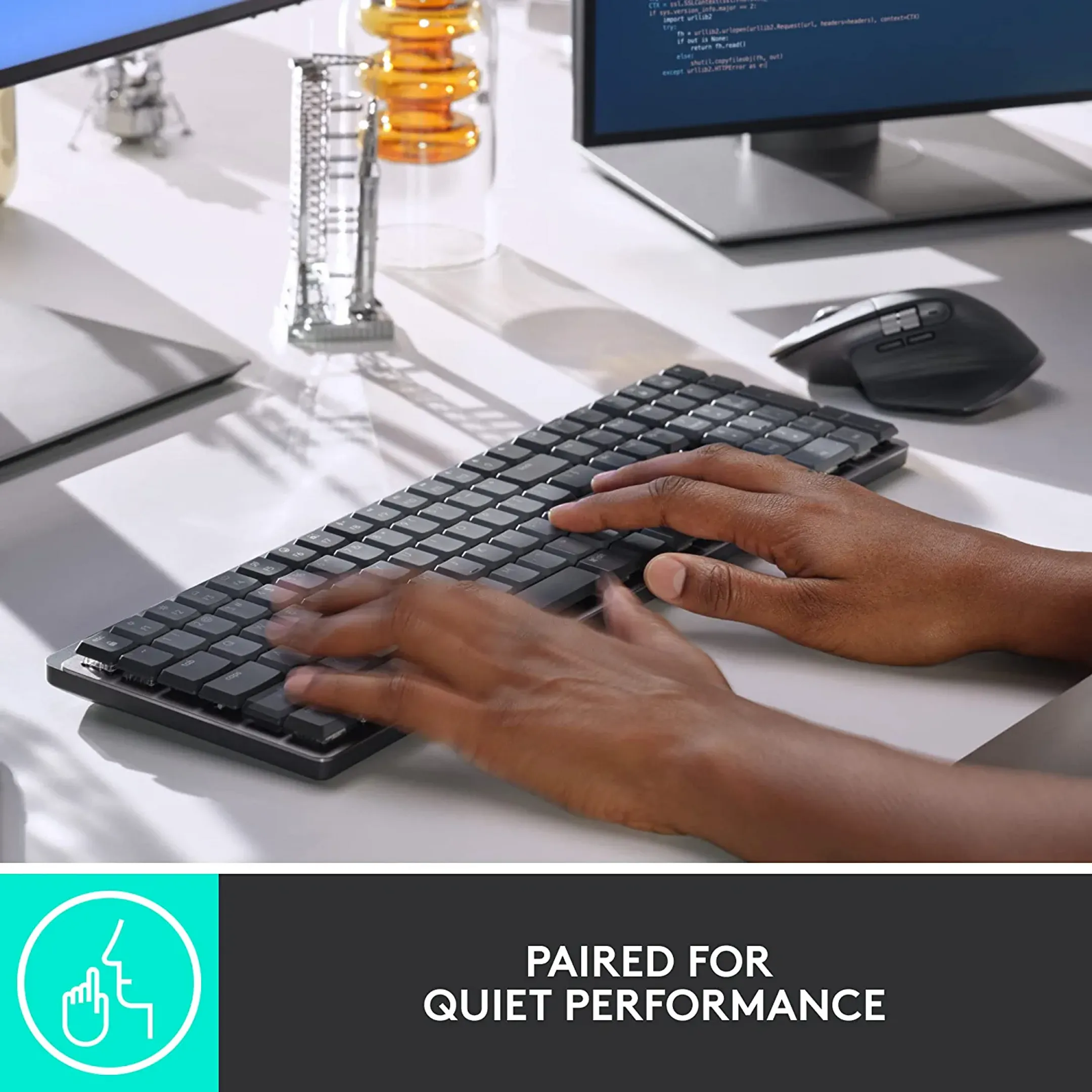 Logitech Wireless Keyboard MX Mechanical - Tactile Quiet - AZERTY (FR) - Graphite image