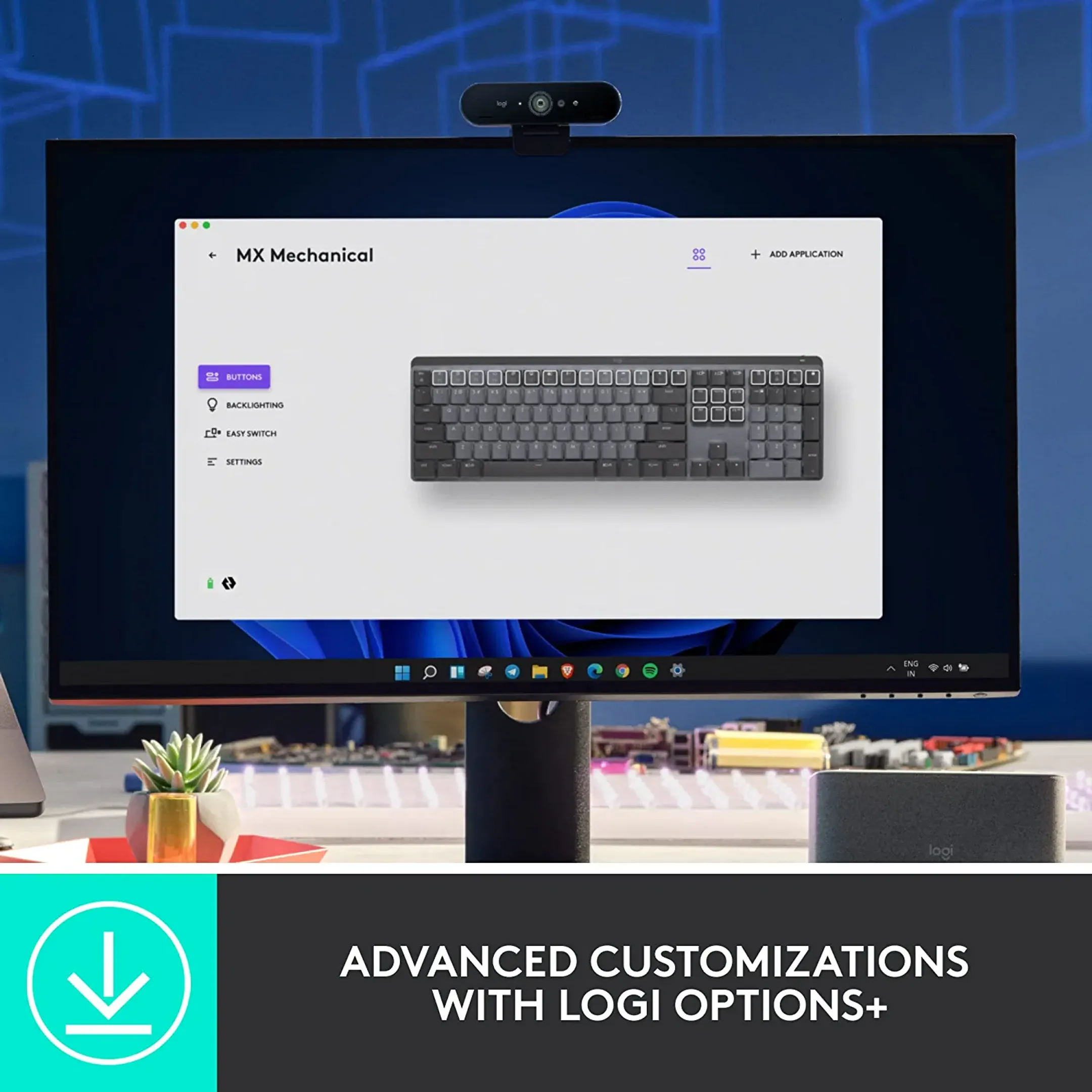 Logitech Wireless Keyboard MX Mechanical - Tactile Quiet - AZERTY (FR) - Graphite image
