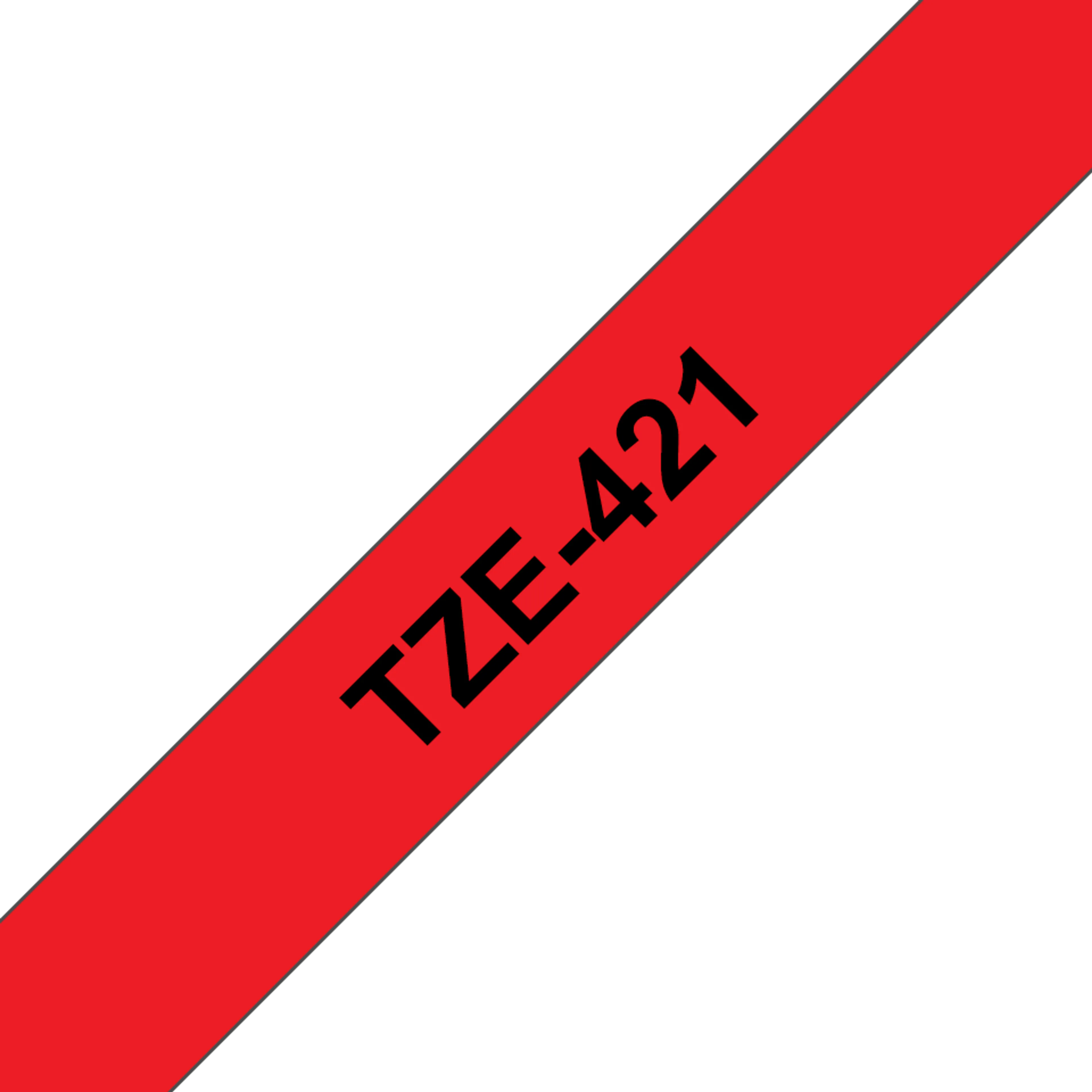 Brother TZe-421 9mm Schriftband – Schwarz auf Rot image