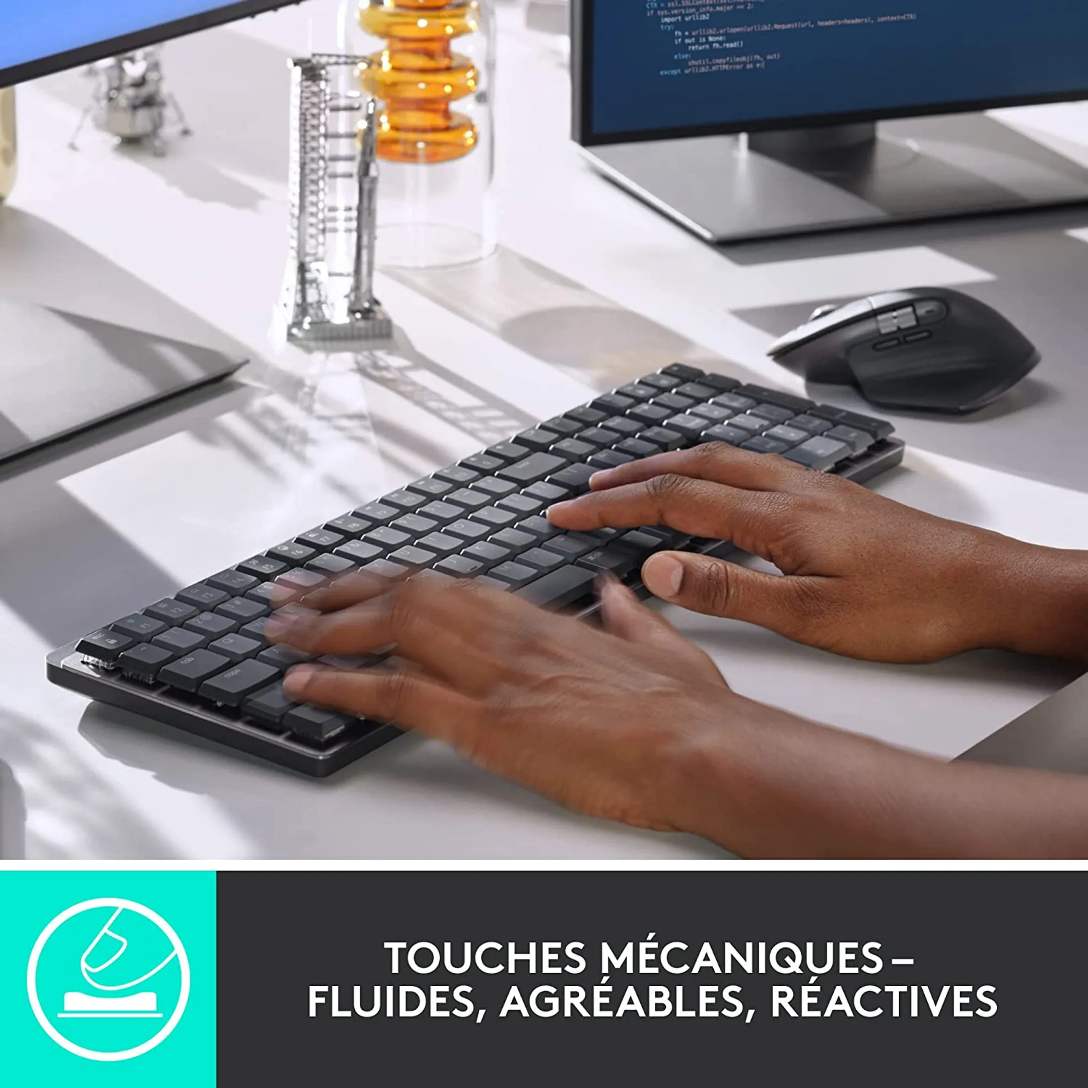 Logitech Clavier sans fil MX Mechanical - Tactile Quiet - QWERTZ (SF) - Graphite image