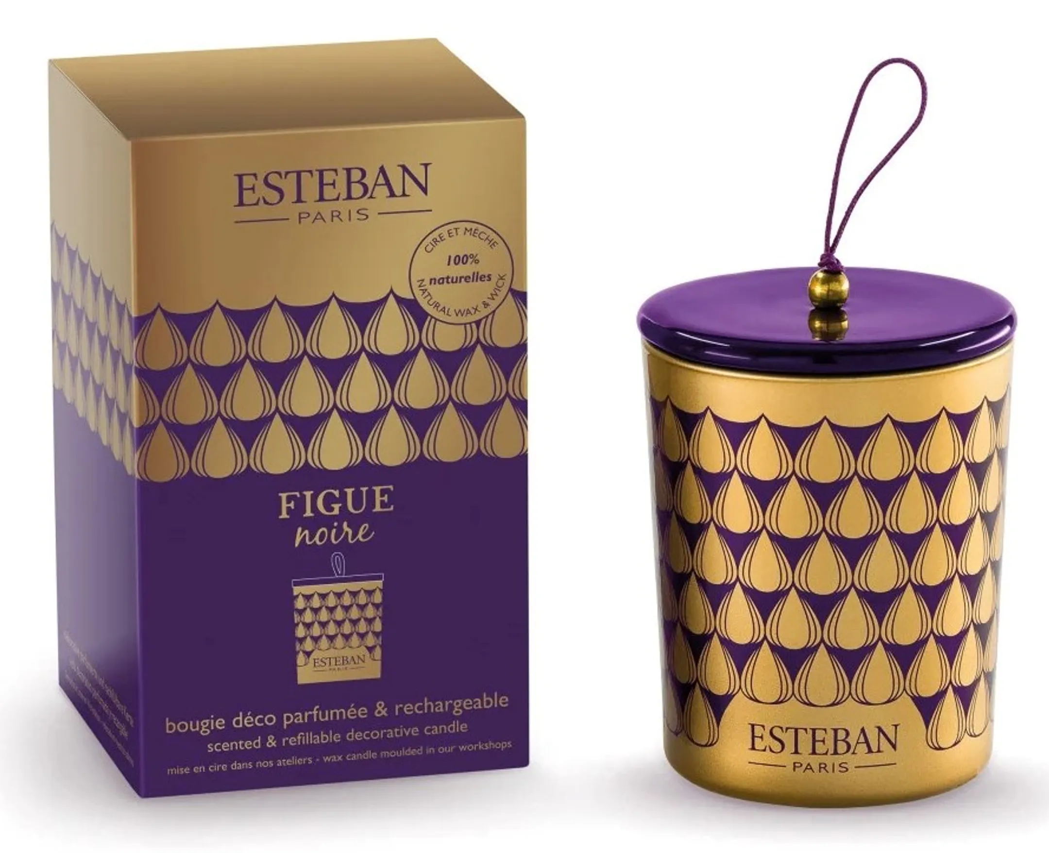 Duftkerze Nachfüllbare dekorative 180g Figue noire