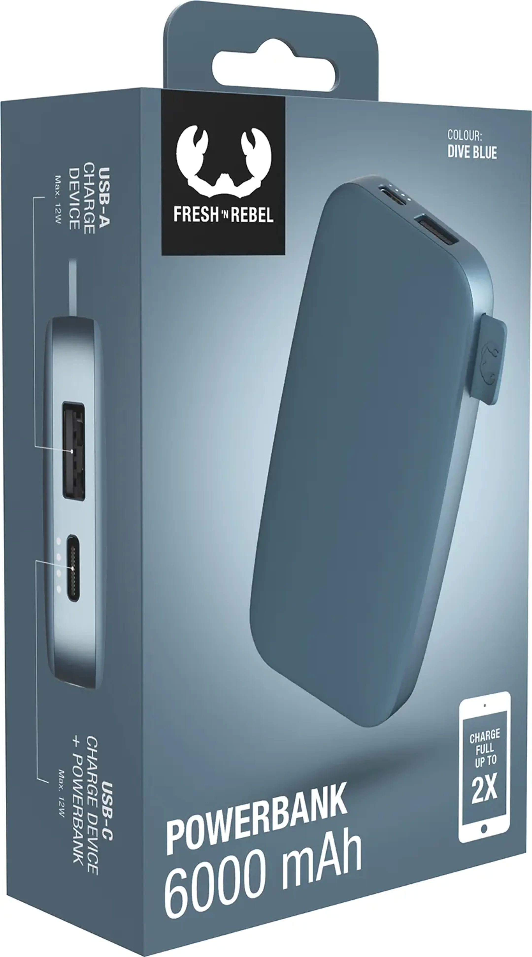 Fresh 'n Rebel Powerbank - 6.000 mAh -  Dive Blue image