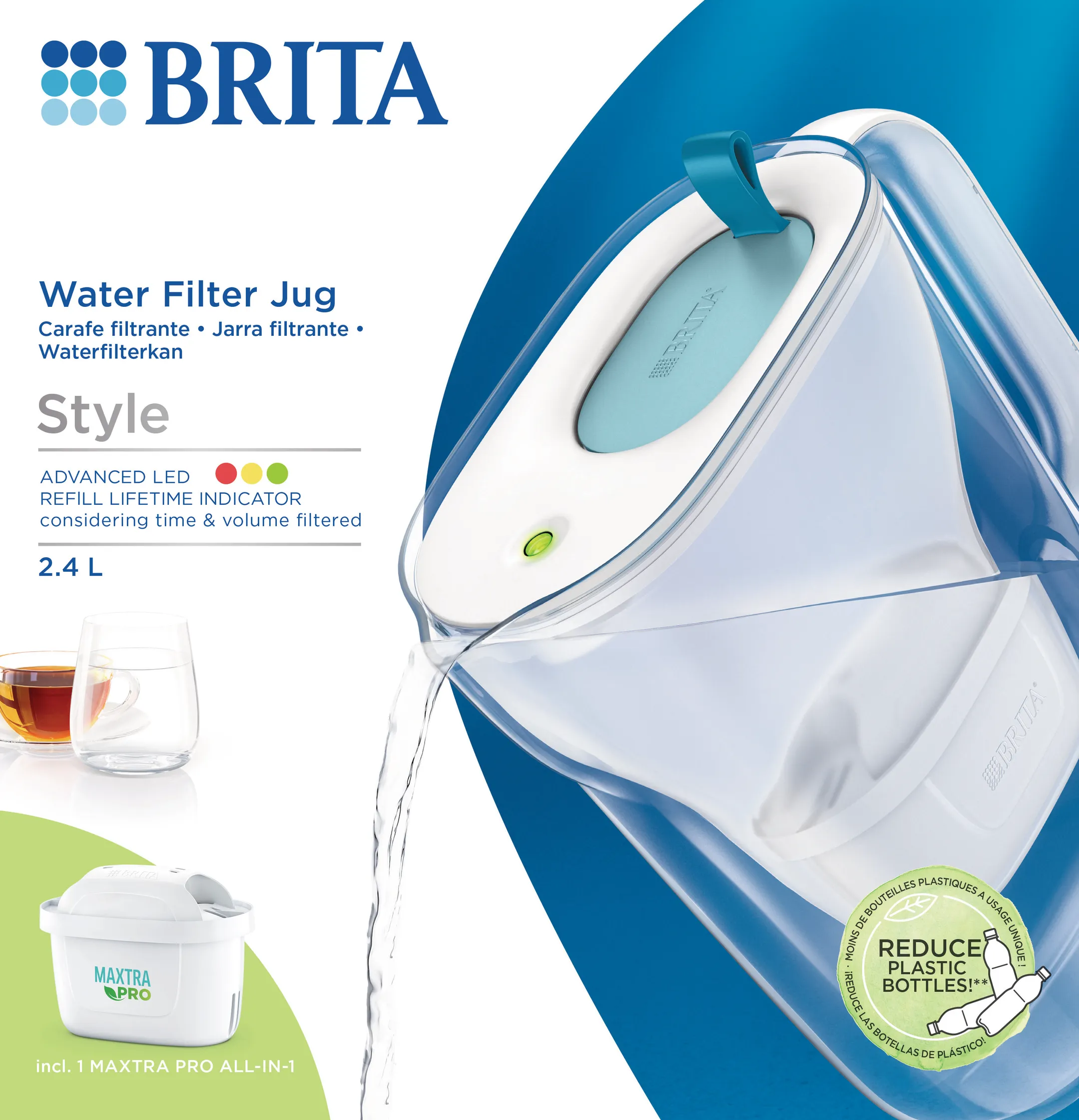 Brita Style Cool blue carafe filter image