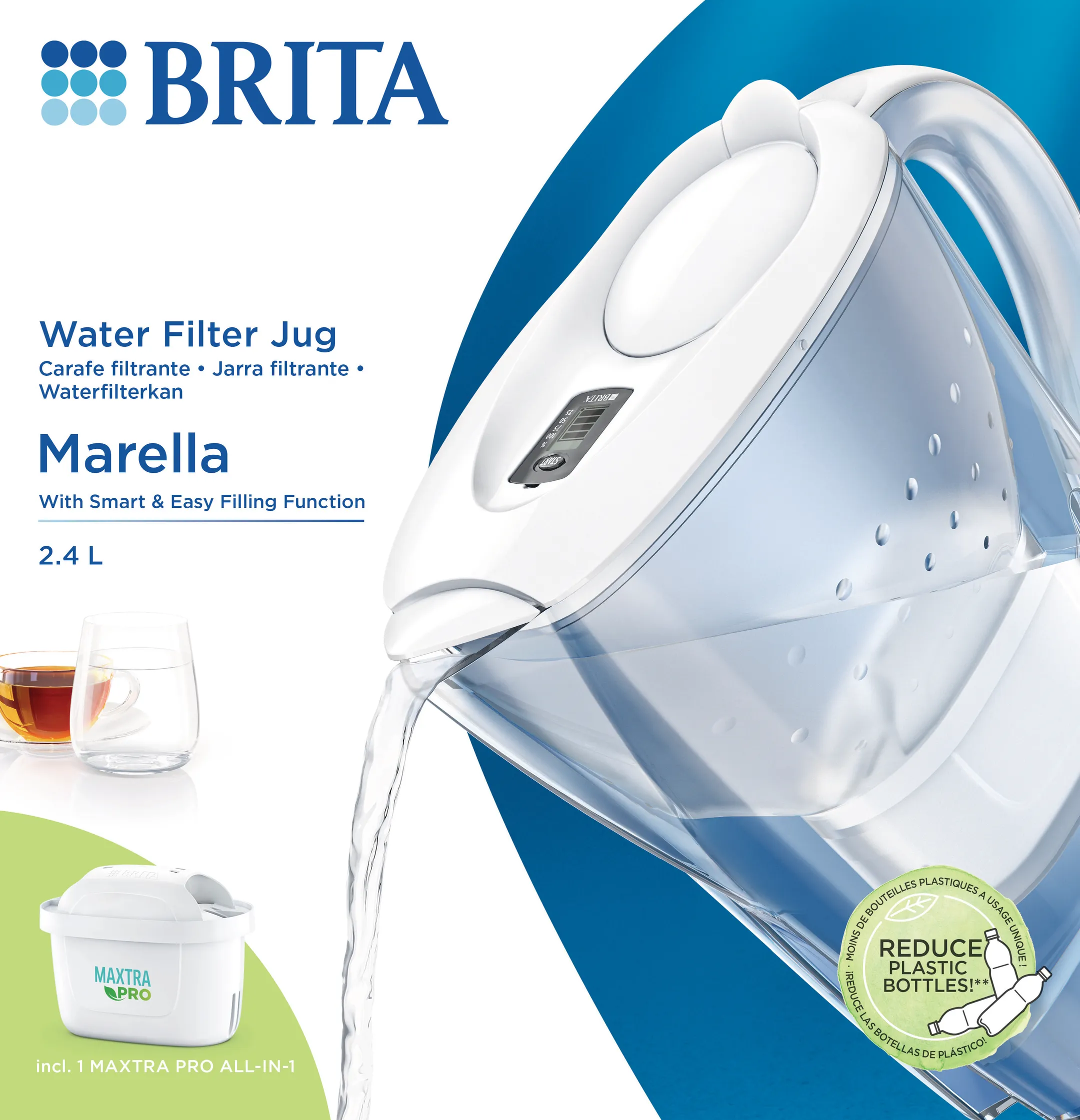 Brita Marella Cool white carafe filter image