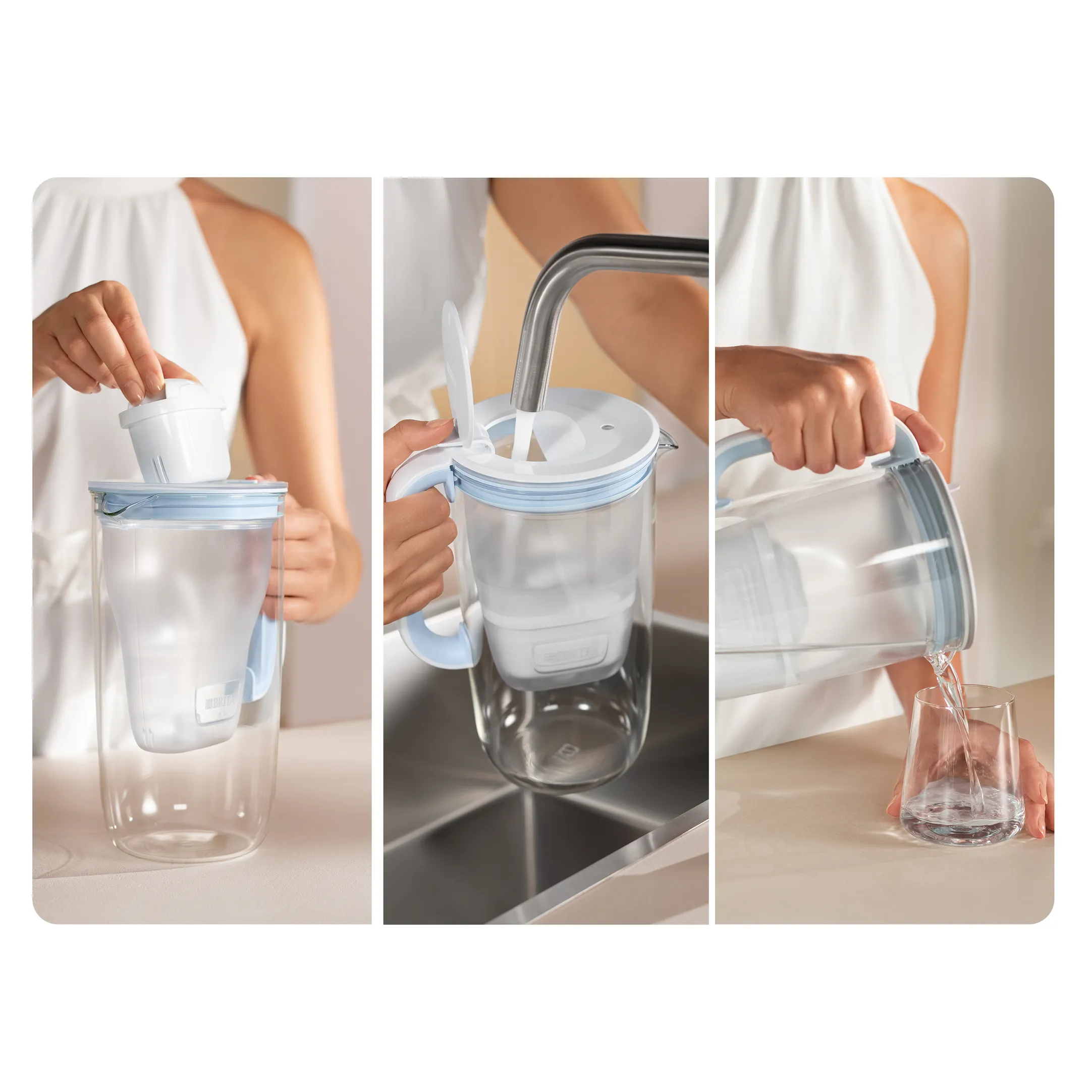 Brita Glass filtering carafe light blue image