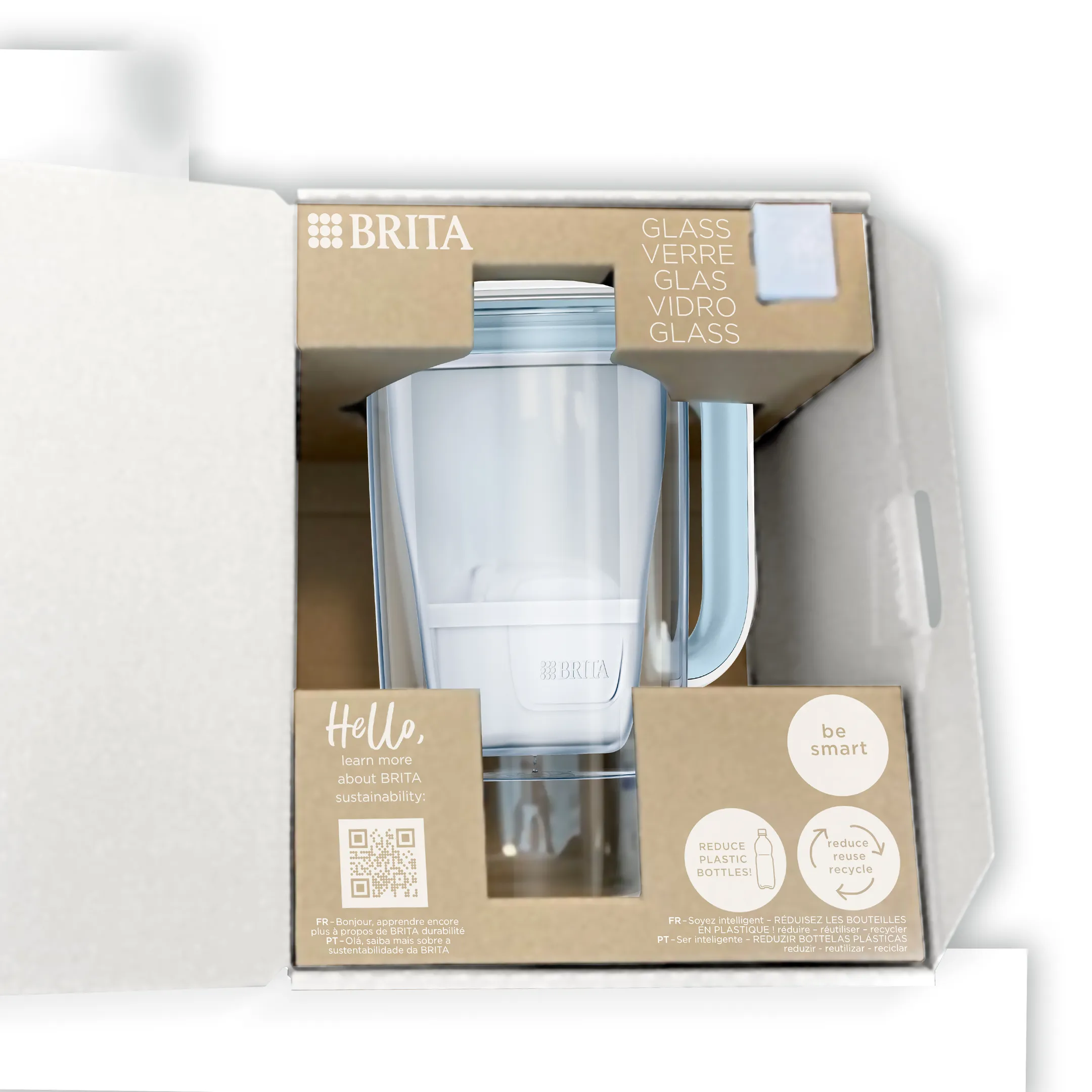 Brita Glass filtering carafe light blue image