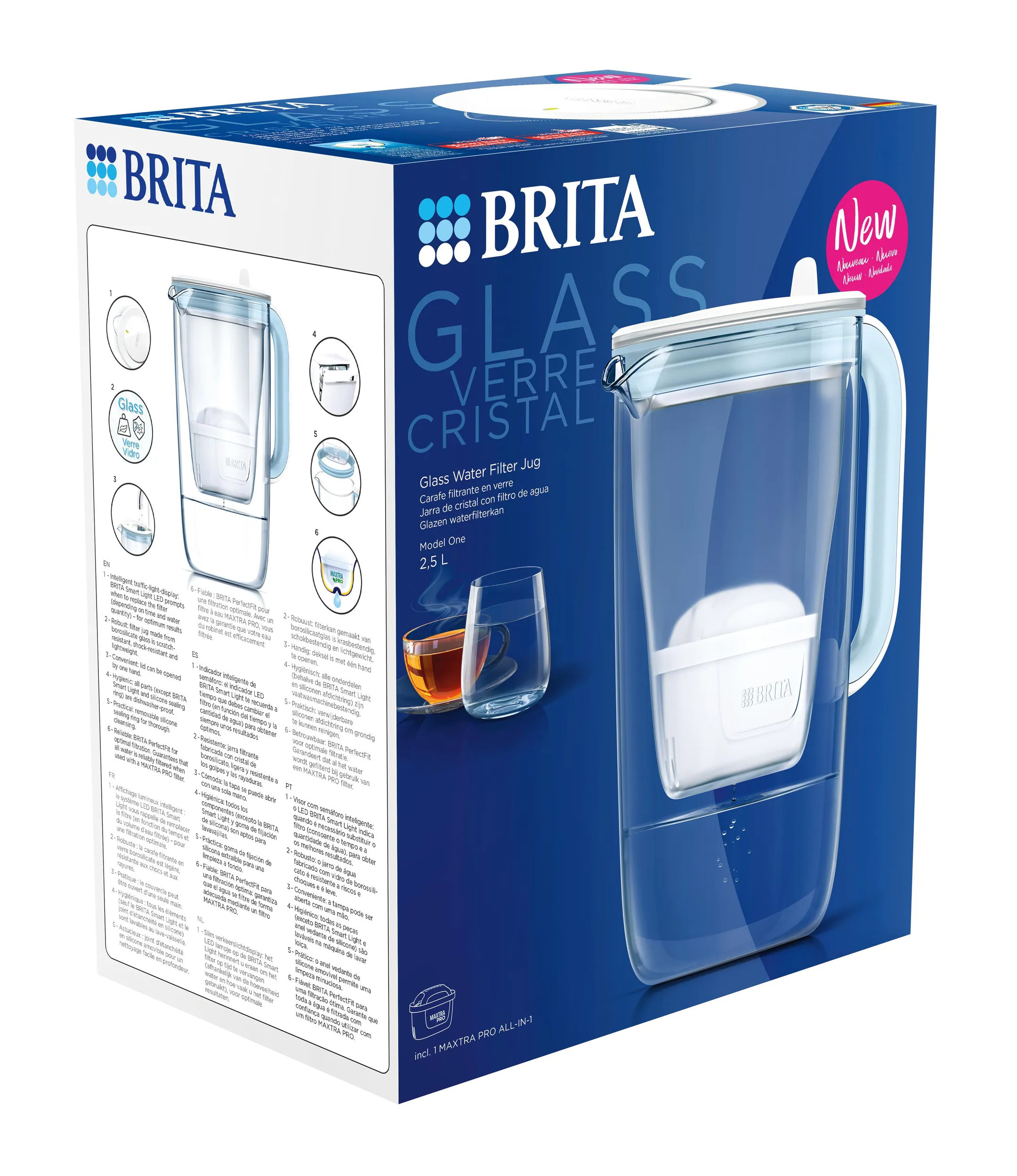 Brita Glass filtering carafe light blue image