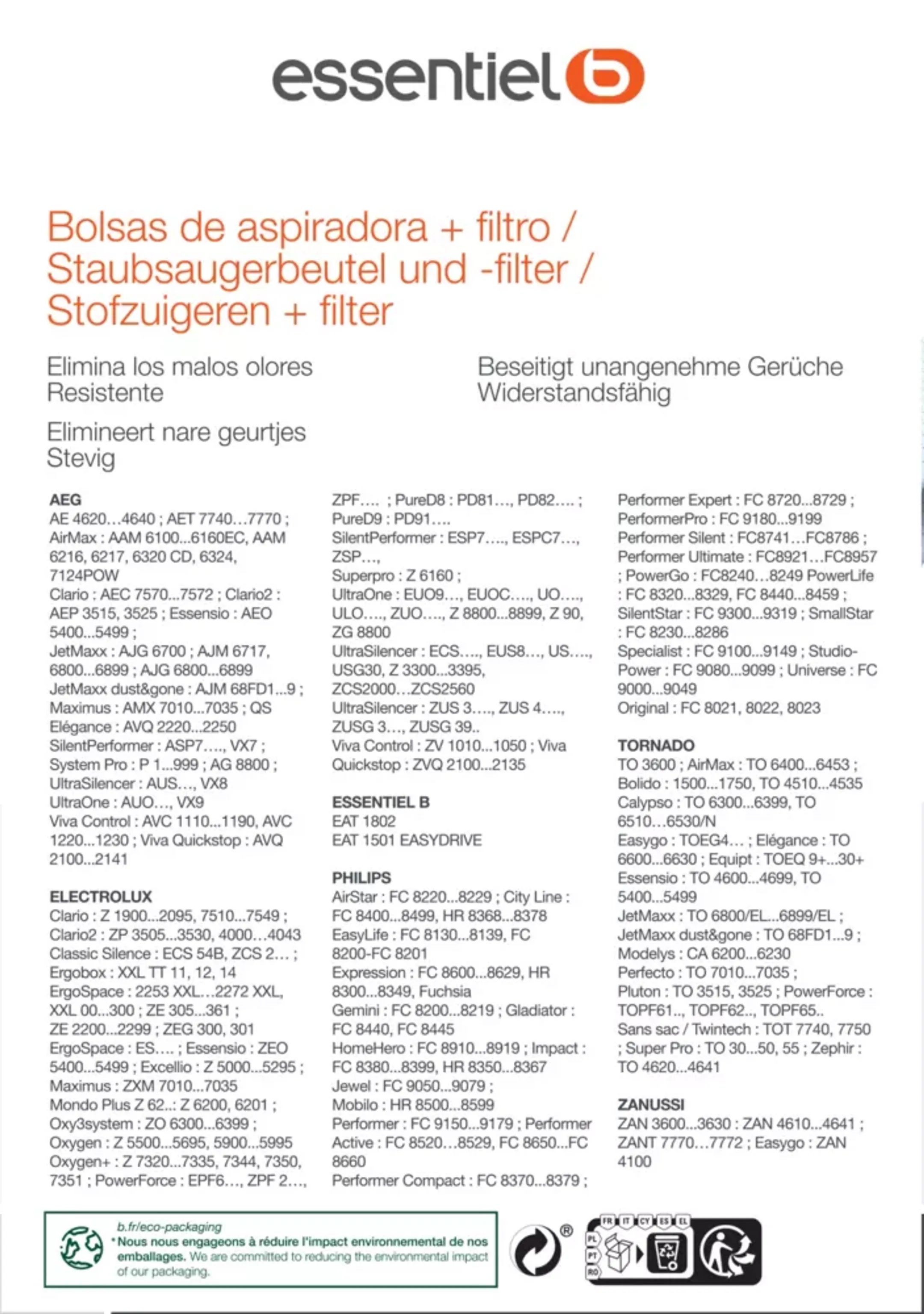 ESSENTIEL-B Vacuum bag EB1800M MEGA PACK image