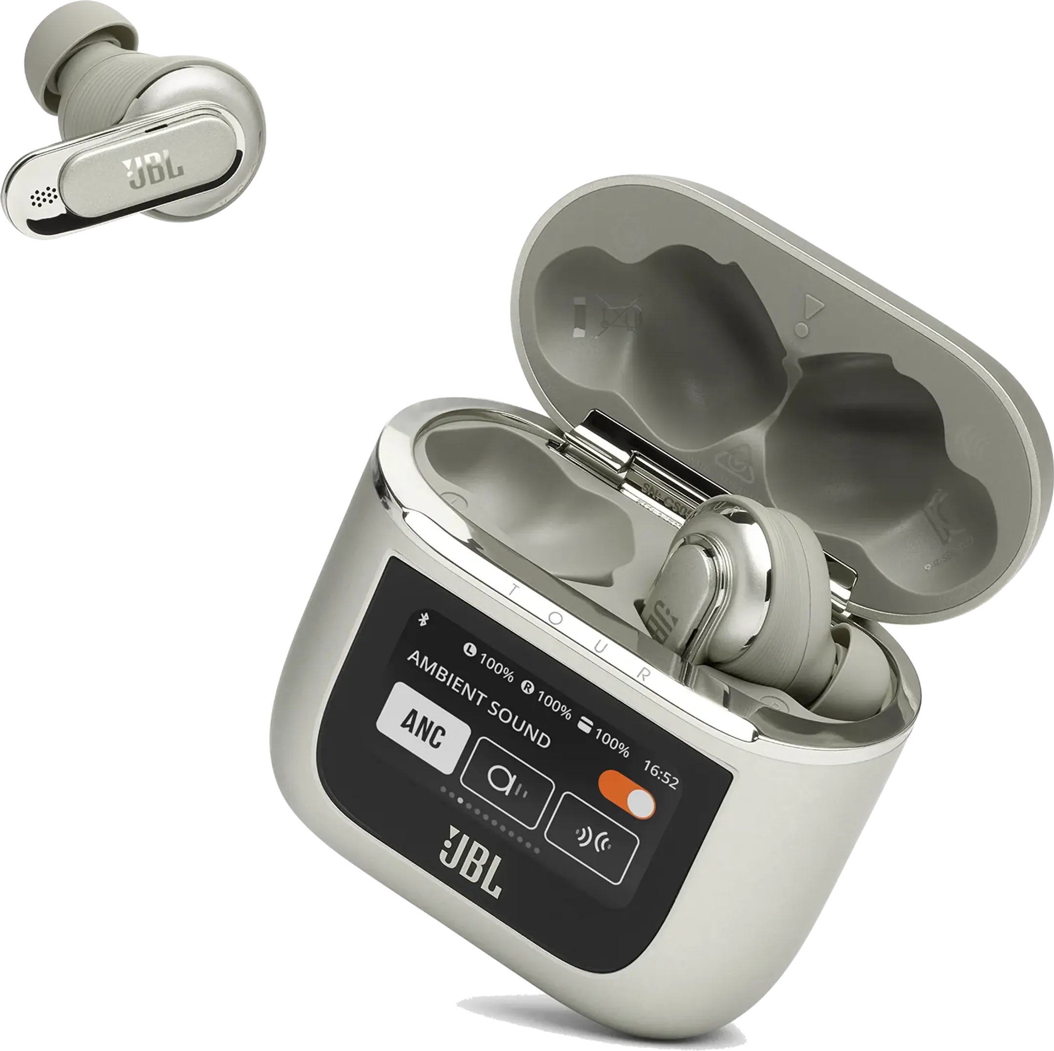 JBL Tour Pro 2 Kabellose Noise-Cancelling-Ohrhörer - Champagner image