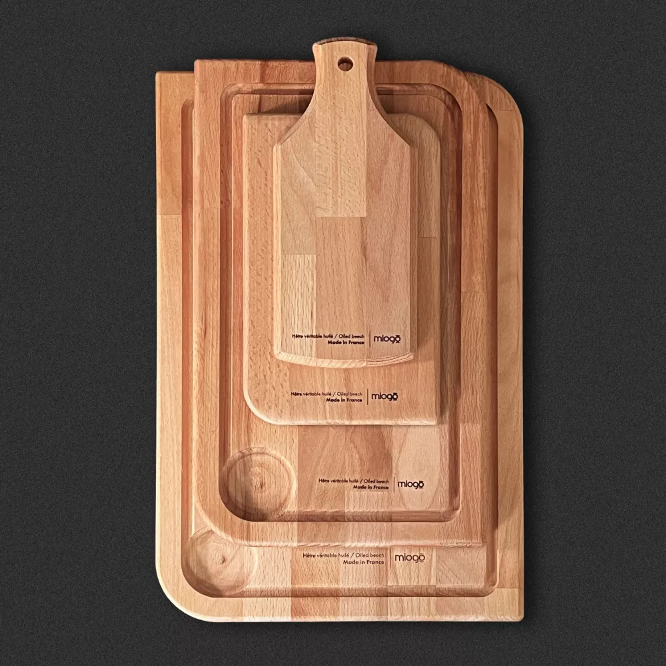 MIOGO Planche à découper - Planche apéritif en hêtre véritable image