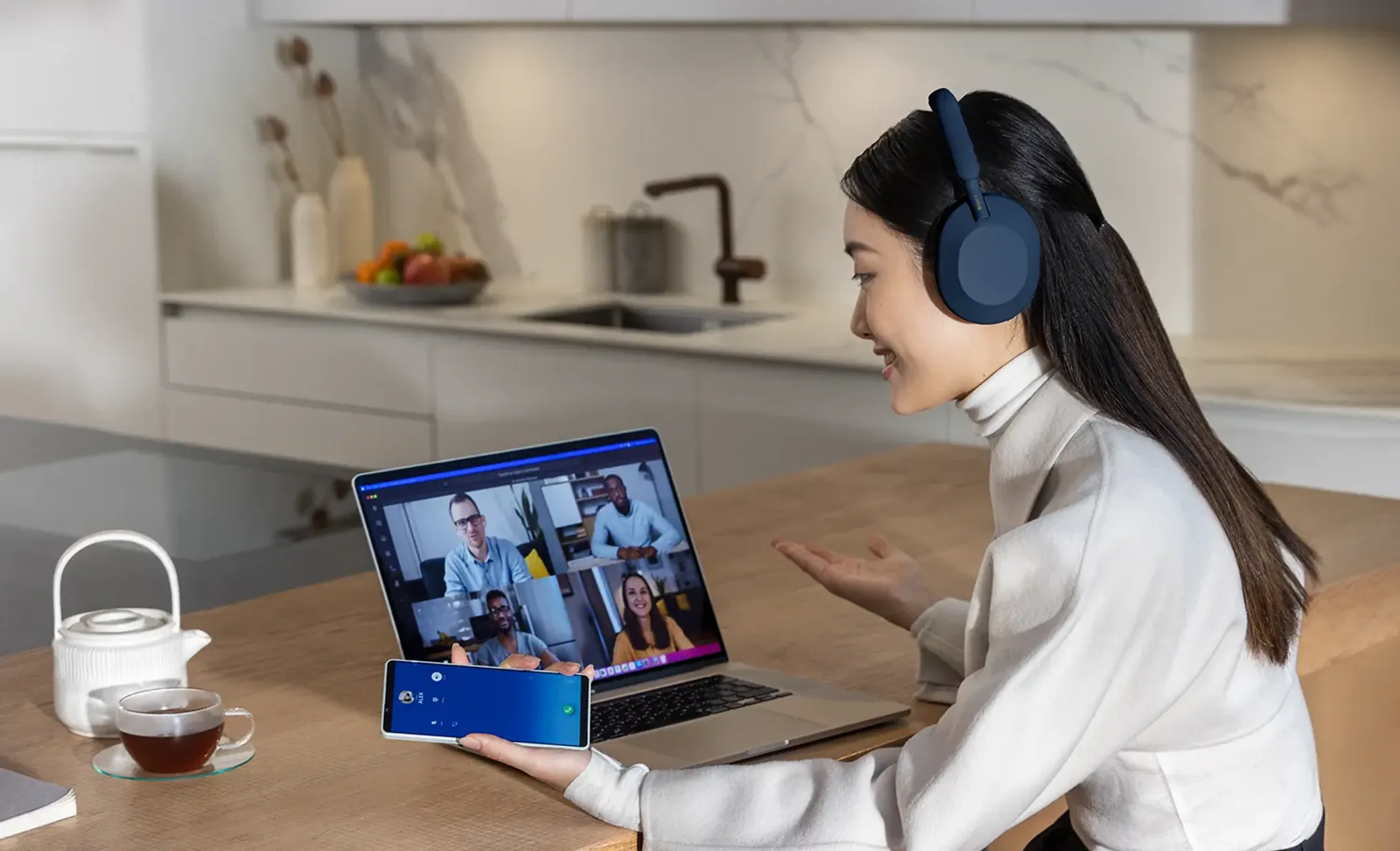 Sony Casque Sans Fil WH-1000XM5 - Bleu image