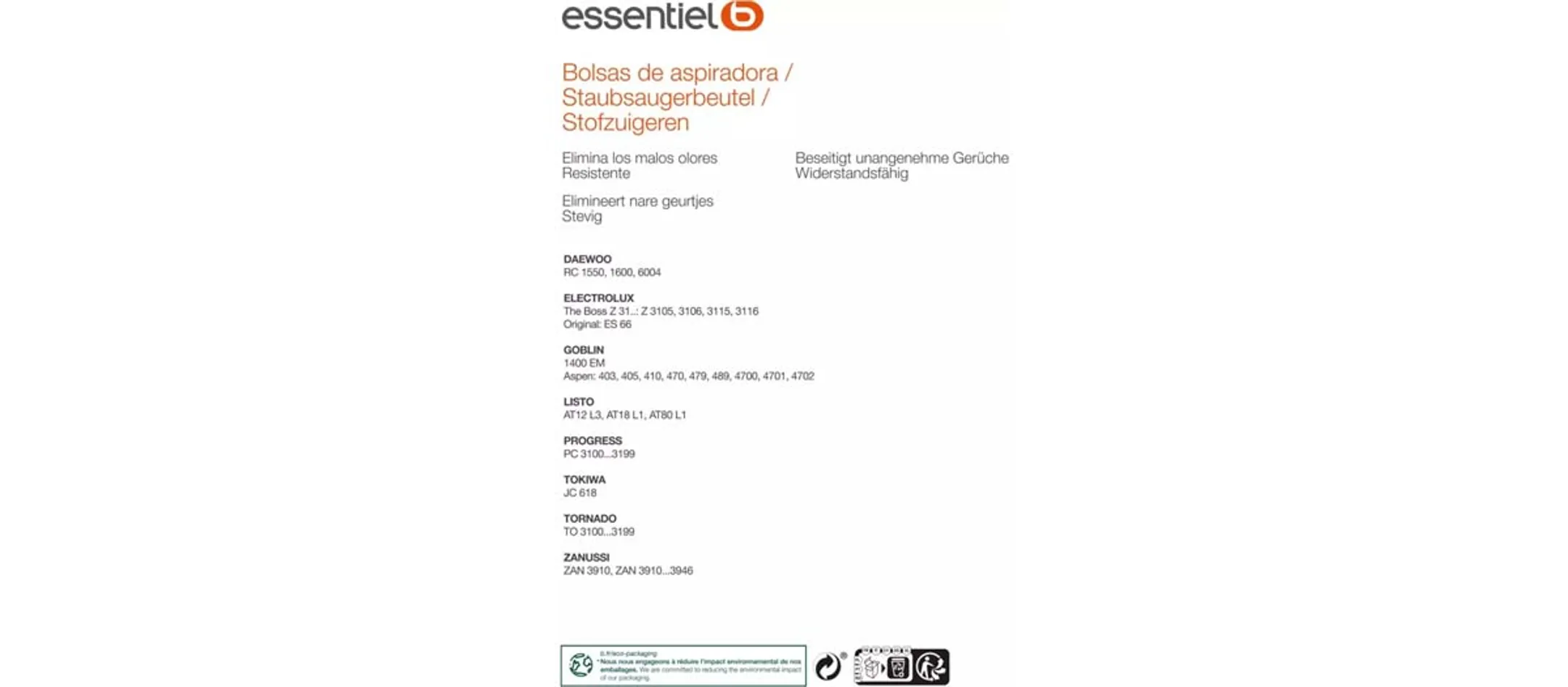 ESSENTIEL-B Vacuum bag EB1903 image