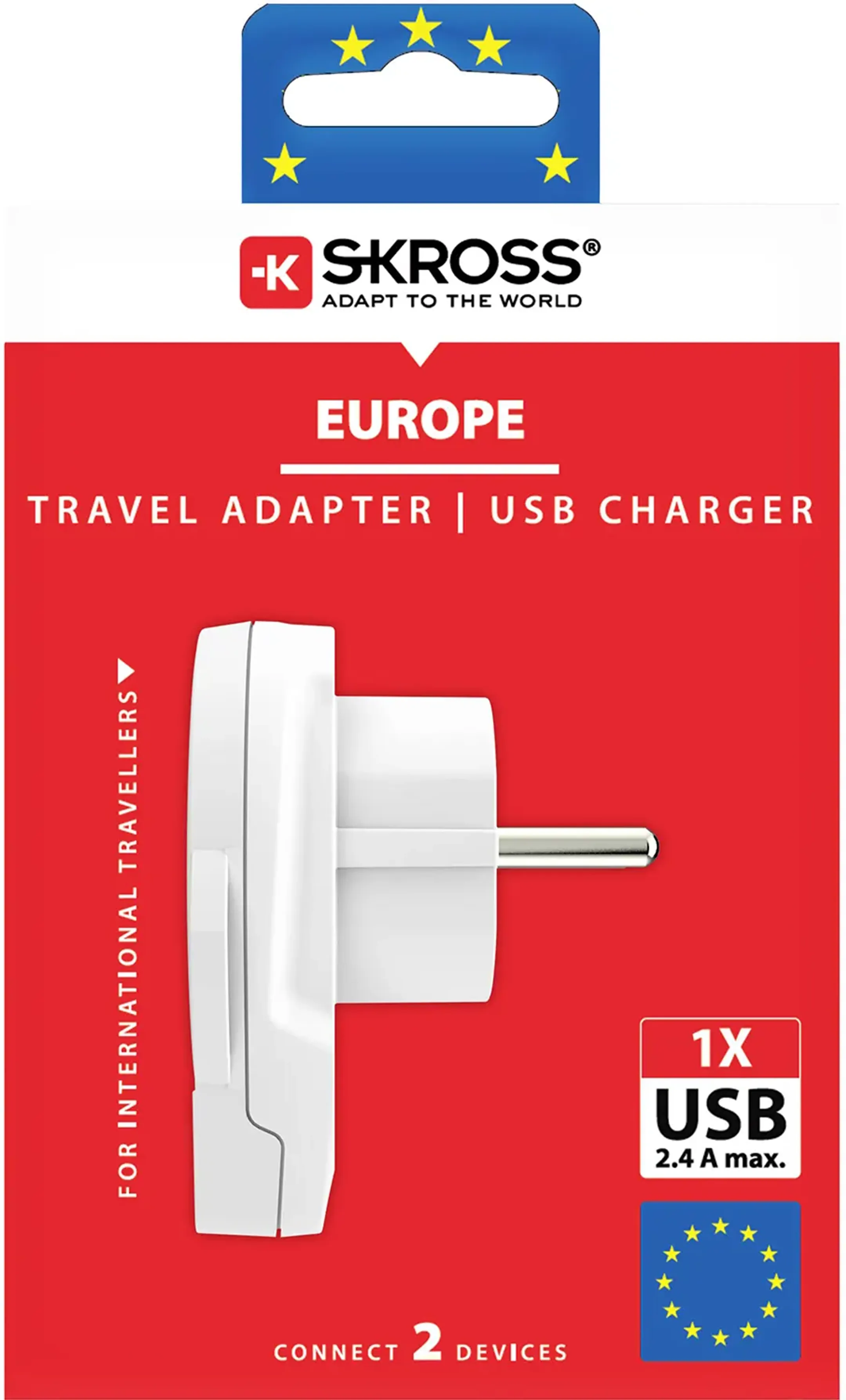 Skross Reiseadapter Welt nach Europa USB image