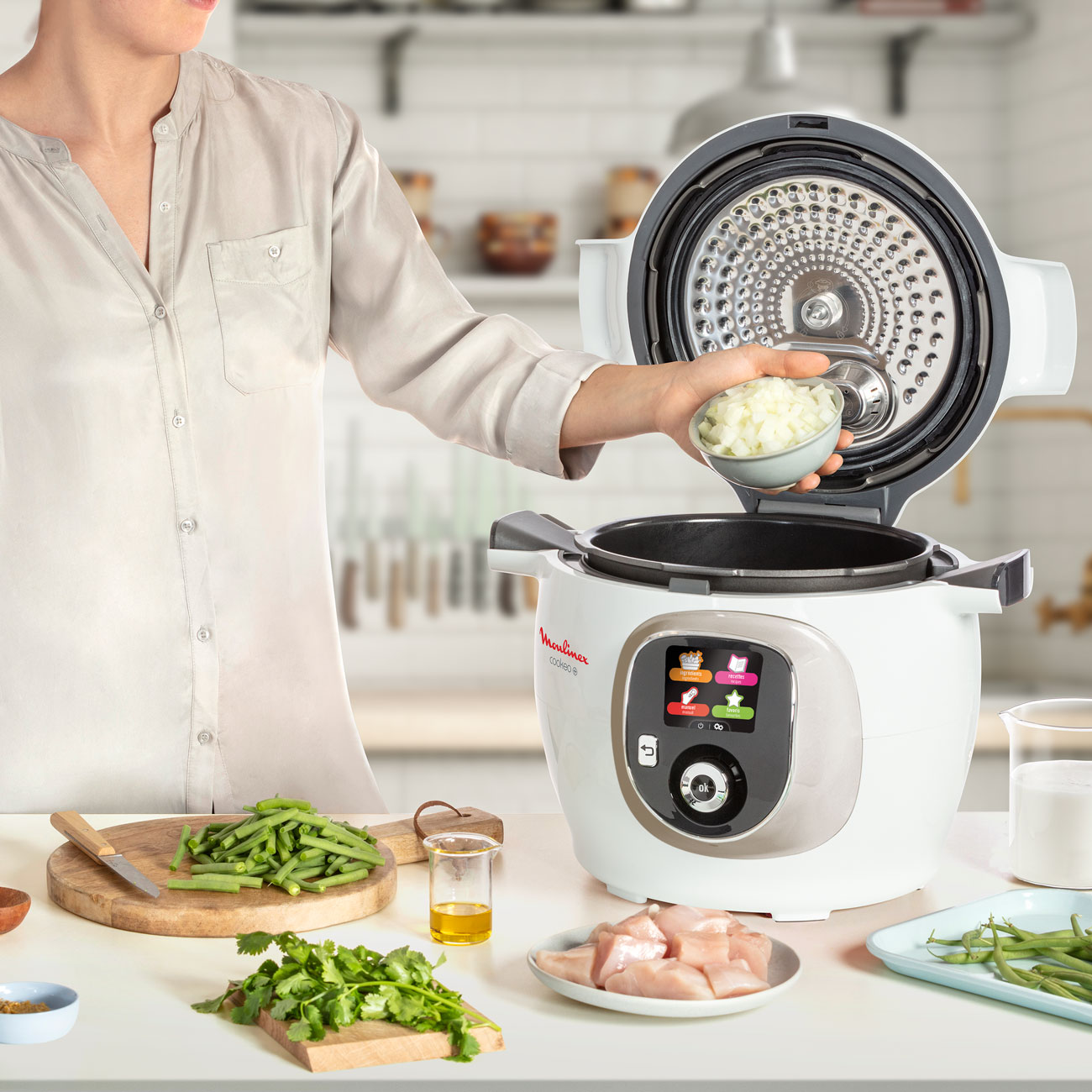 Moulinex Cookeo+ CE85BA10 1600 W Blanc - Électroménager