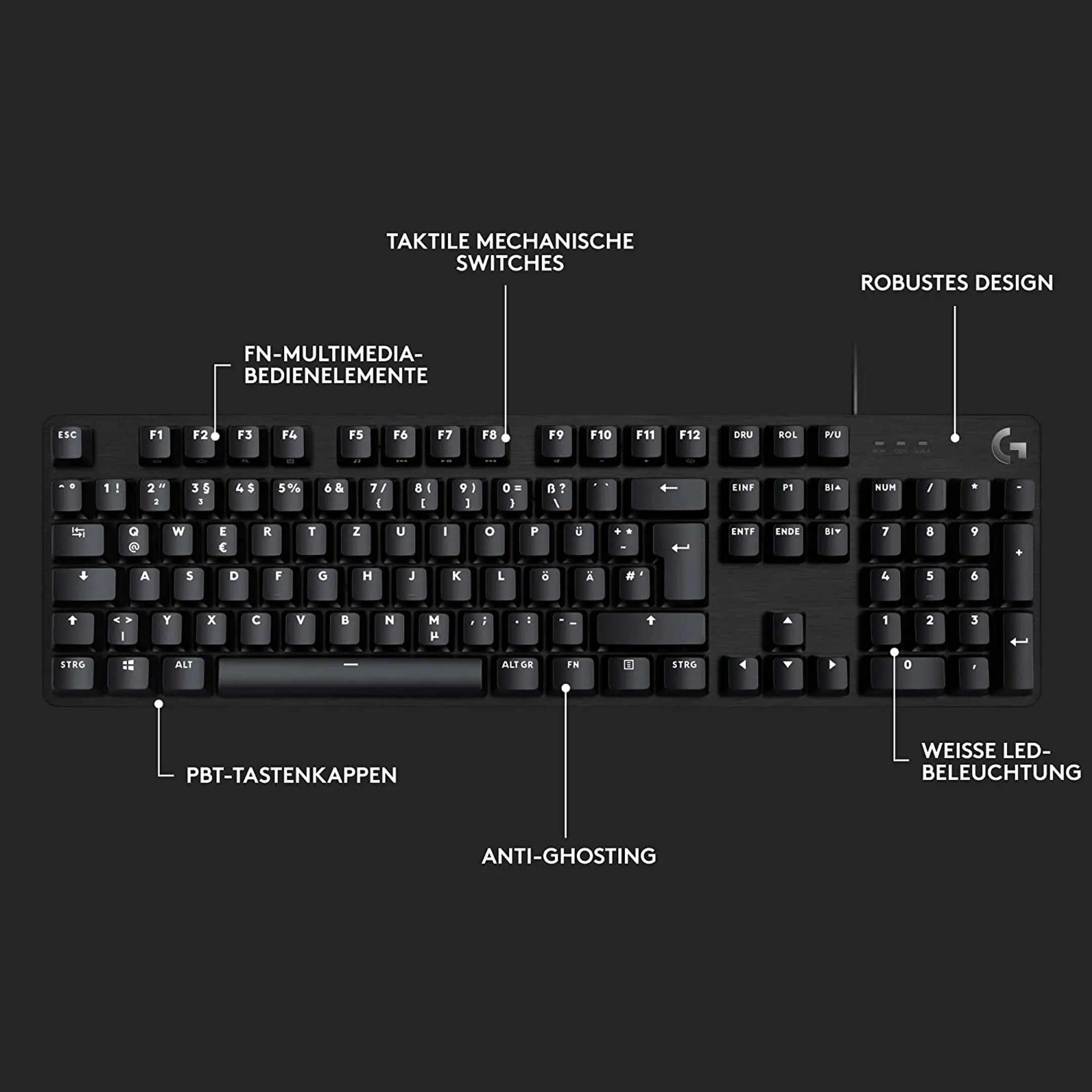 Logitech G Gaming Tastatur G413 SE - QWERTZ (SF) - Schwarz image