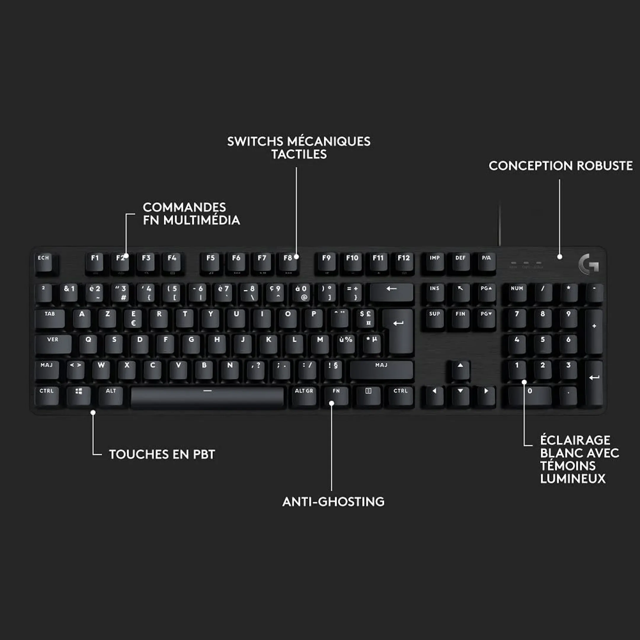 Logitech G Clavier Gaming G413 SE - QWERTZ (SF) - Noir image