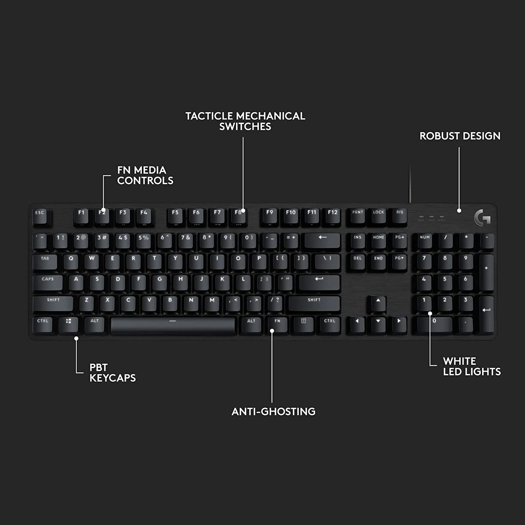 Logitech G Gaming Keyboard G413 SE - AZERTY (BE) - Black image