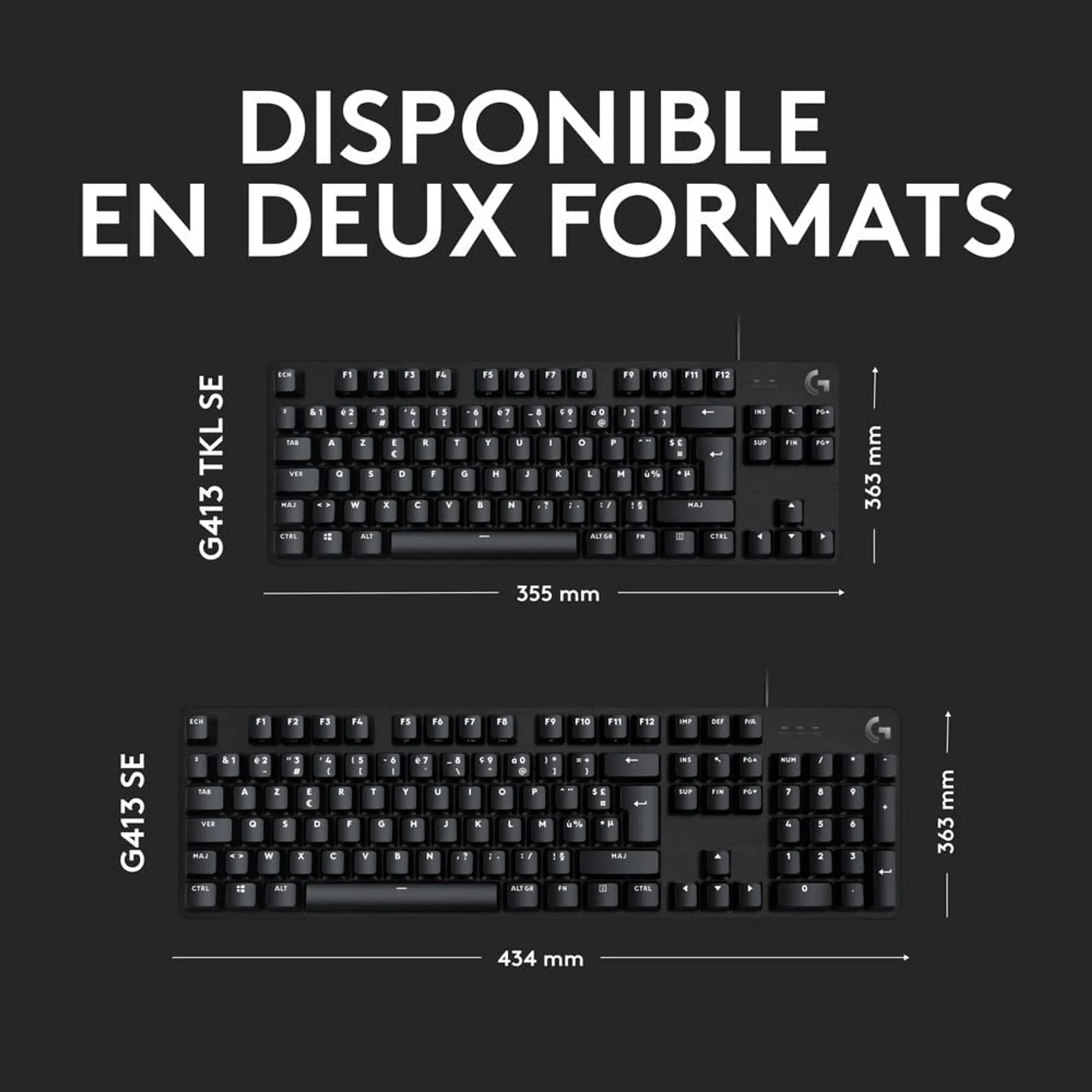 Logitech G Clavier Gaming G413 TKL SE - QWERTZ (SF) - Noir image