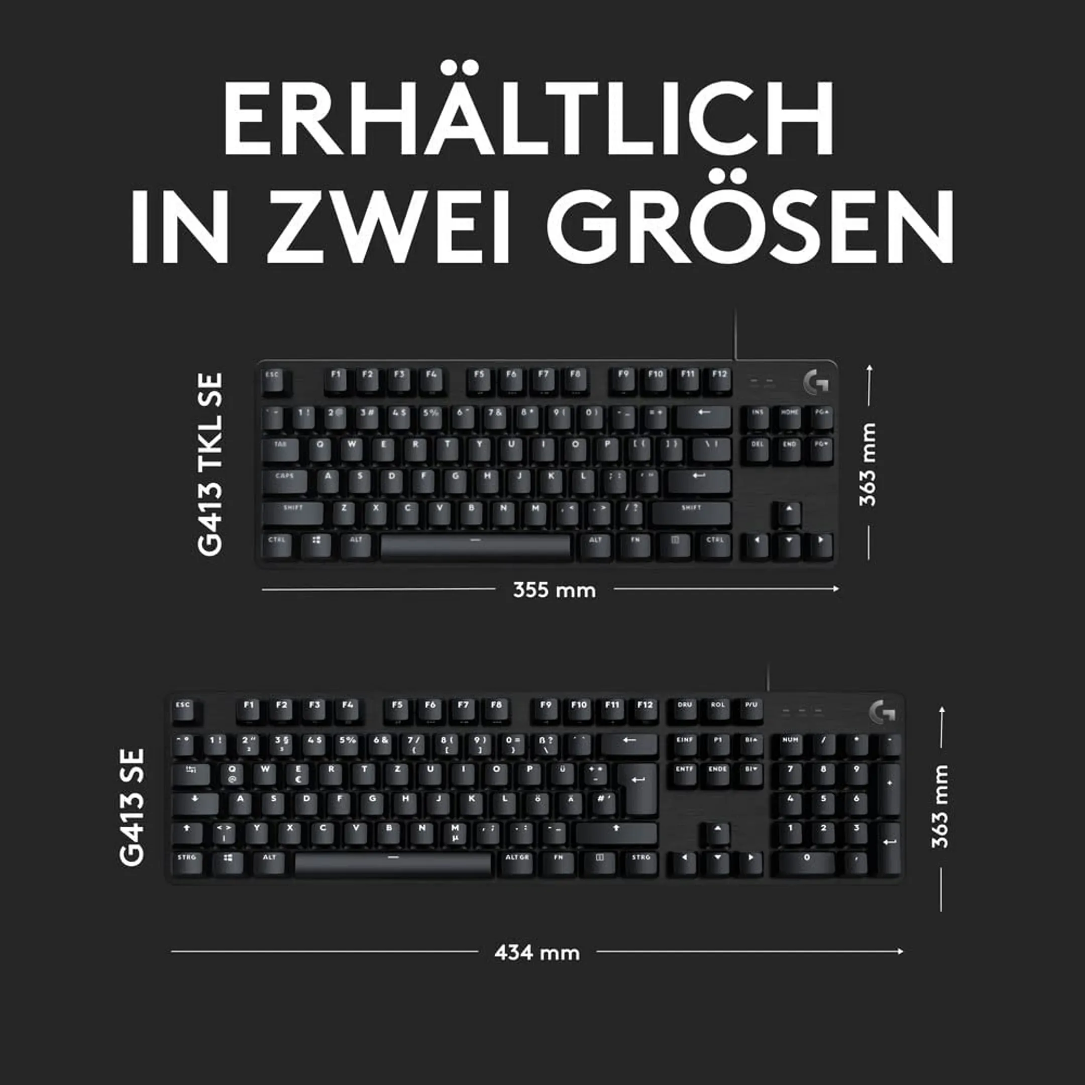 Logitech G Gaming Tastatur G413 TKL SE - QWERTZ (SF) - Schwarz image