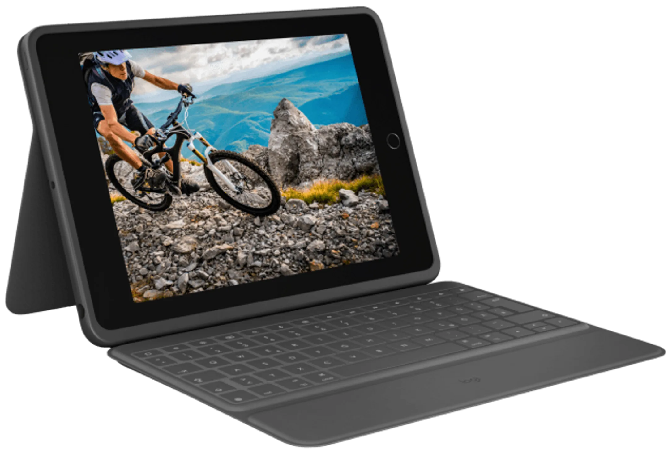 Etui Clavier Rugged Folio pour iPad (7th, 8th & 9th Gen) - QWERTZ - Graphite