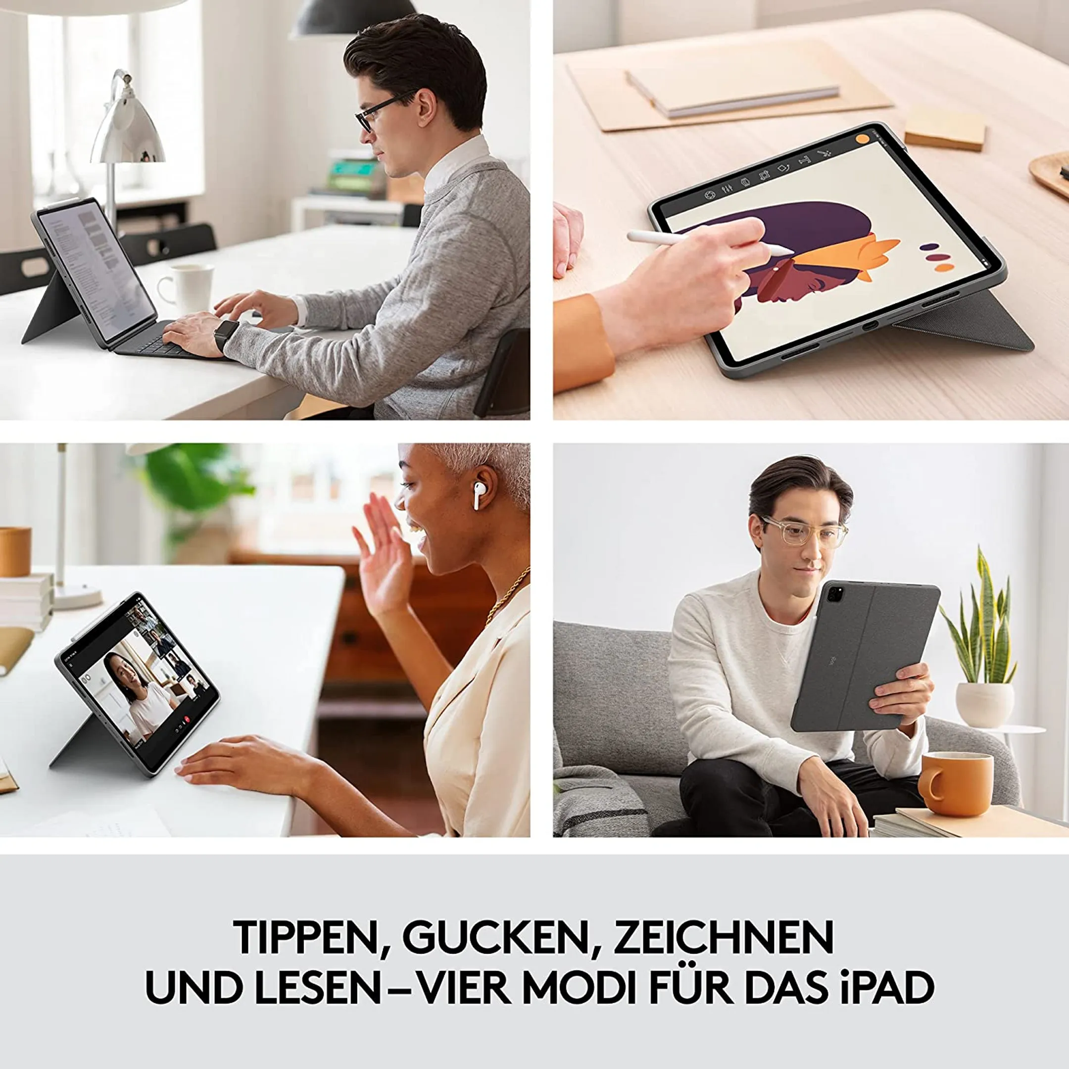 Logitech Tastatur-Case Combo Touch für iPad Pro 12,9" (5th & 6th Gen) - QWERTZ (DE) - Oxford Grey image